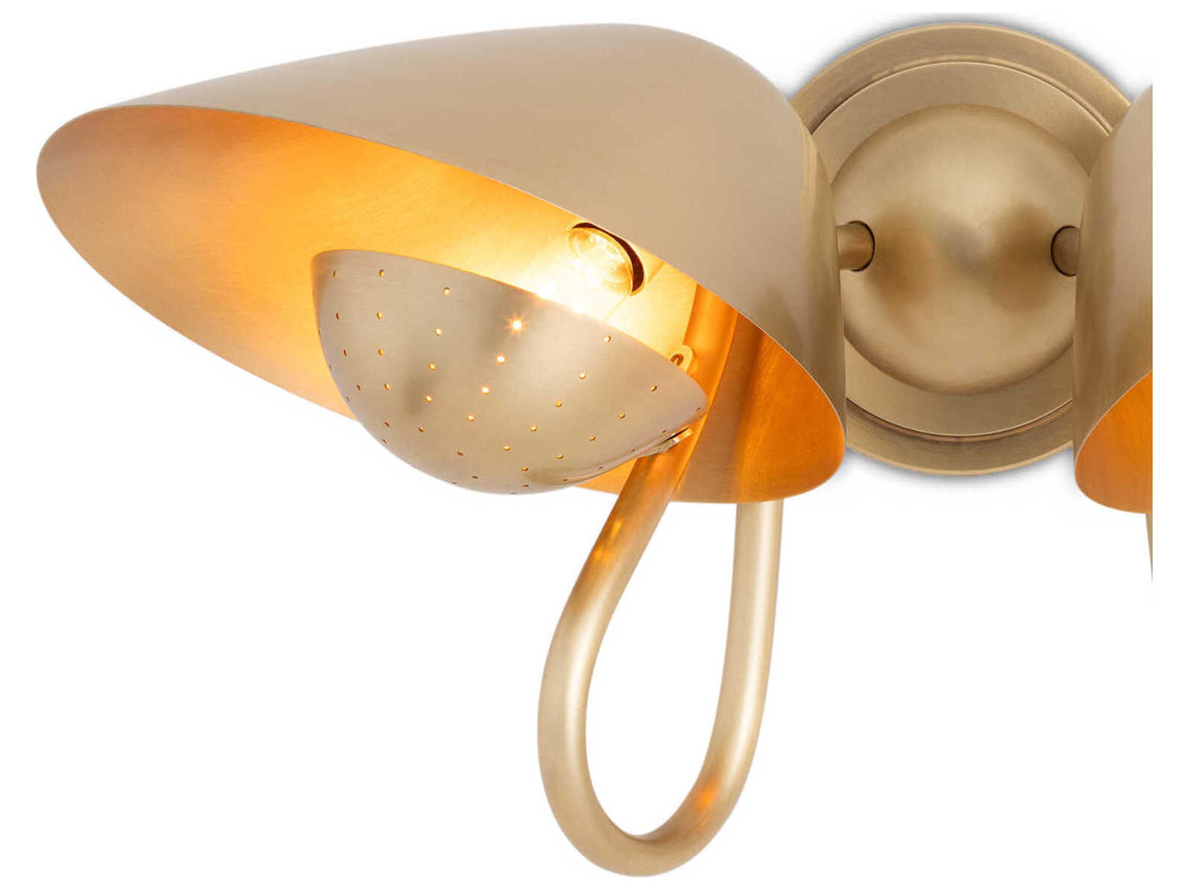 Regina Andrew Keaton 2-Light Natural Brass Wall Sconce