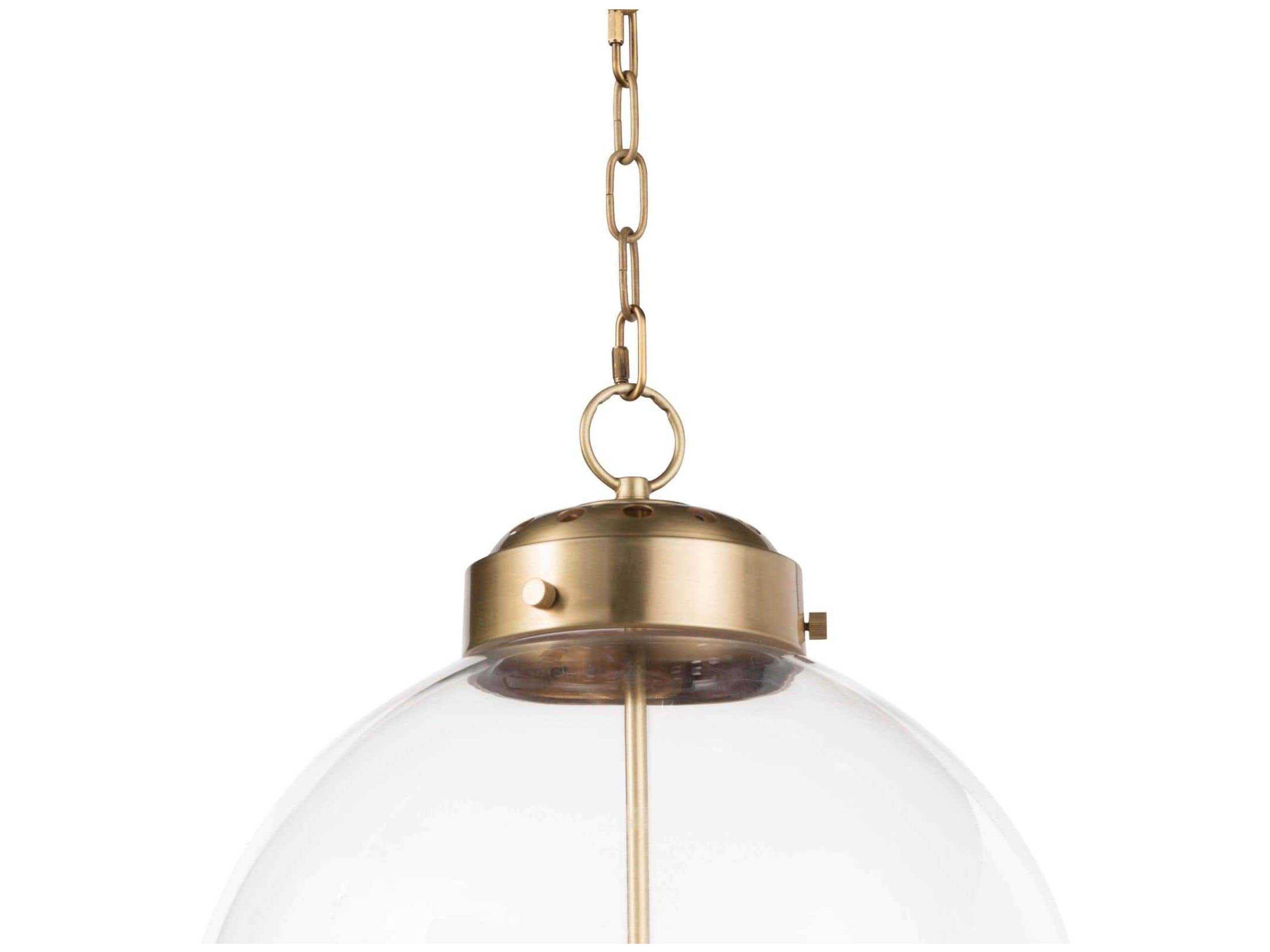 Regina Andrew 3-Light Natural Brass Glass Globe Pendant