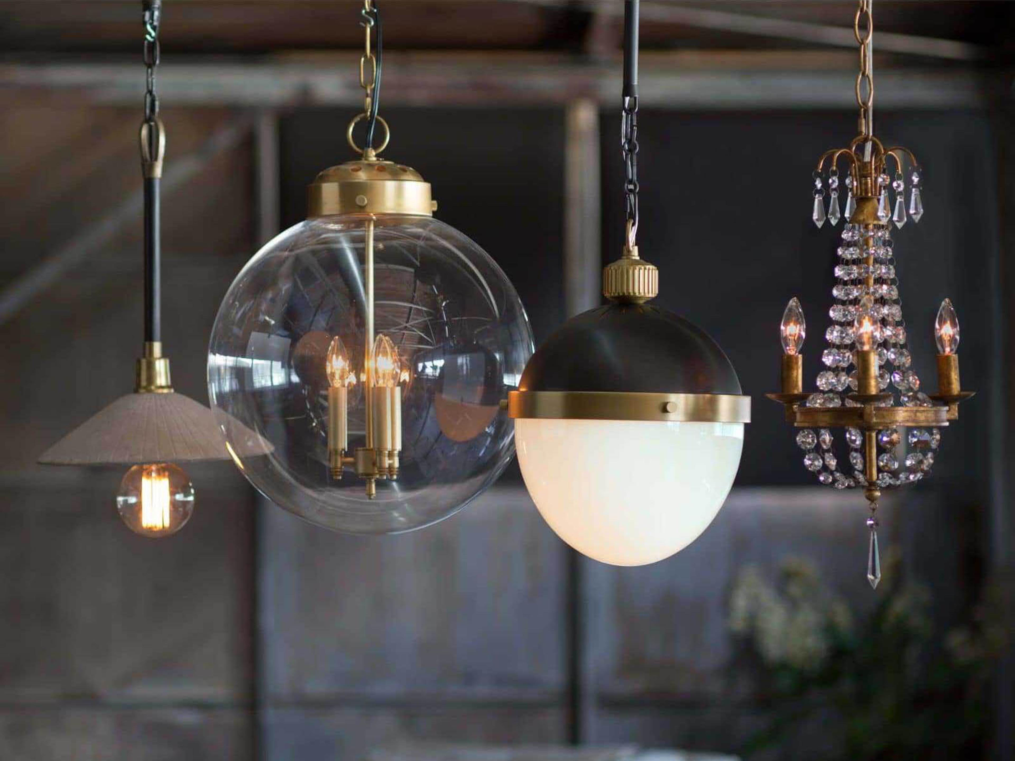 Regina Andrew 3-Light Natural Brass Glass Globe Pendant