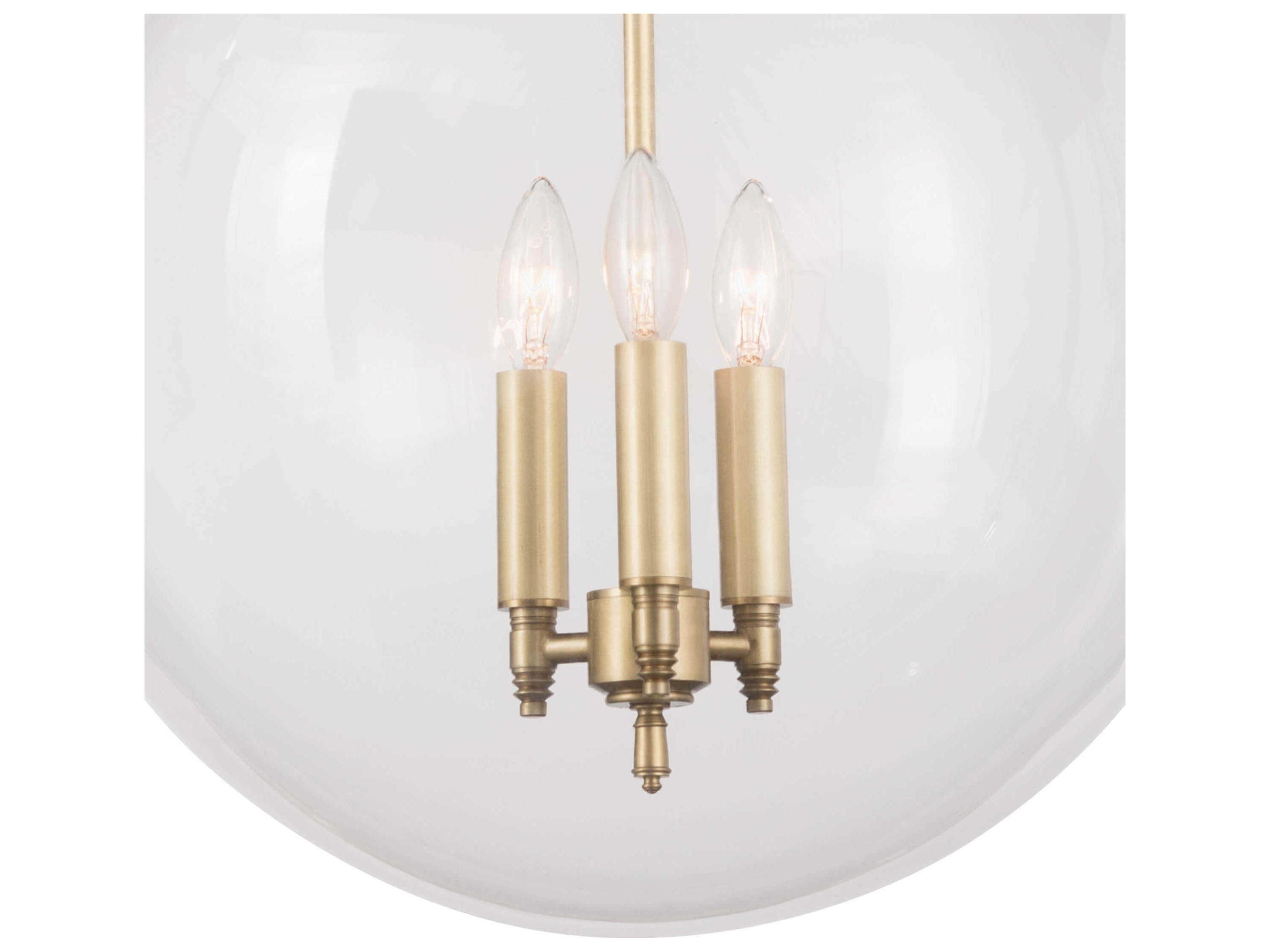 Regina Andrew 3-Light Oil Rubbed Bronze With Natural Brass Glass Globe Pendant