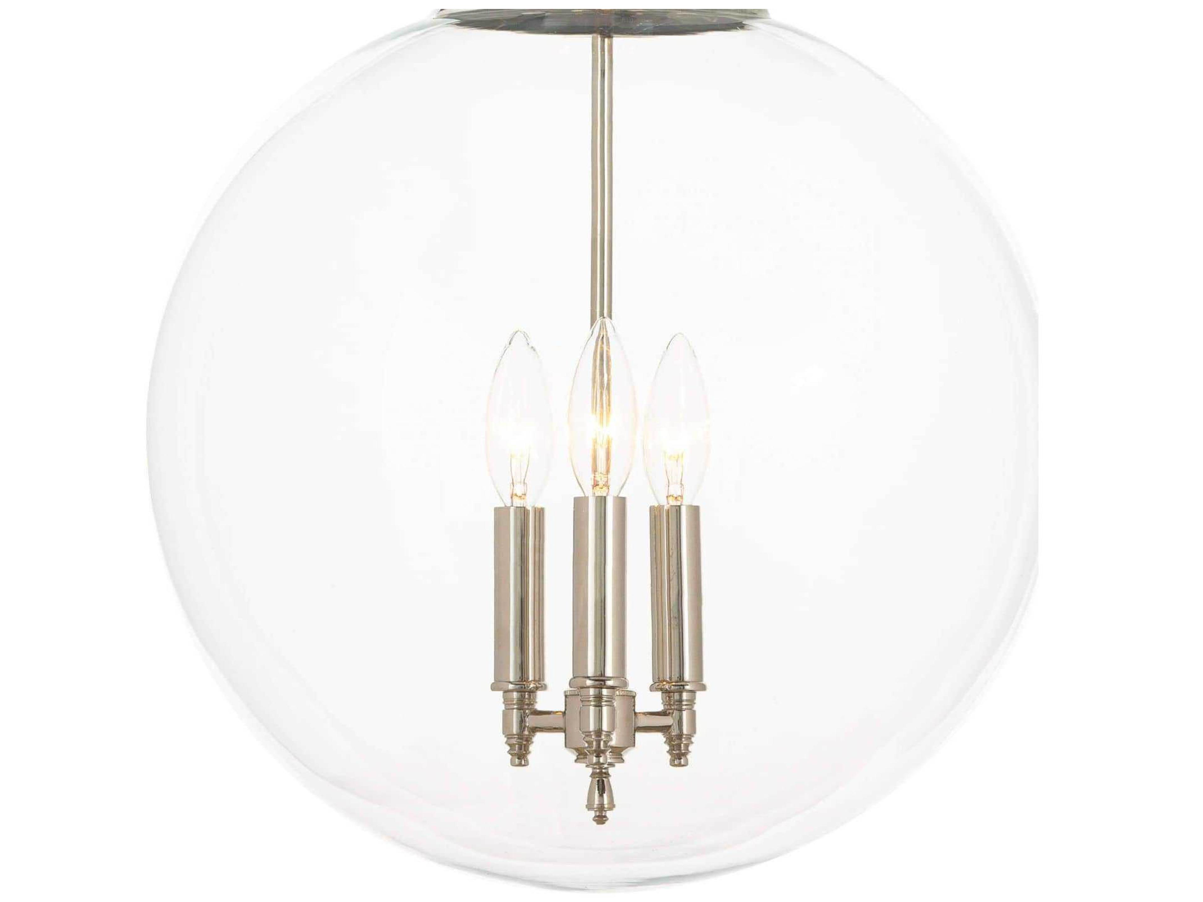 Regina Andrew Accent 3-Light Polished Nickel Glass Globe Pendant
