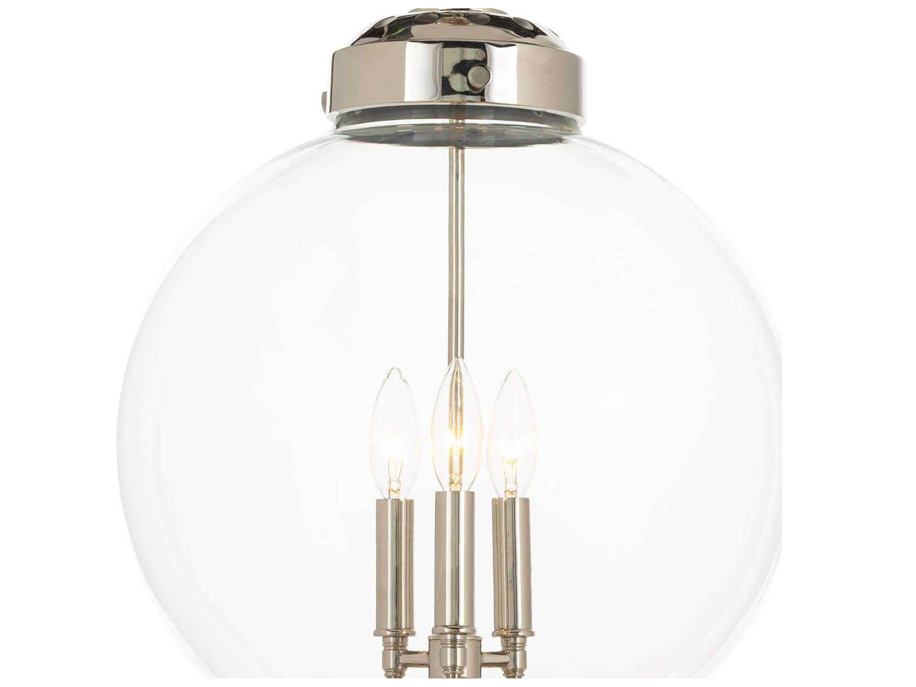 Regina Andrew Accent 3-Light Polished Nickel Glass Globe Pendant