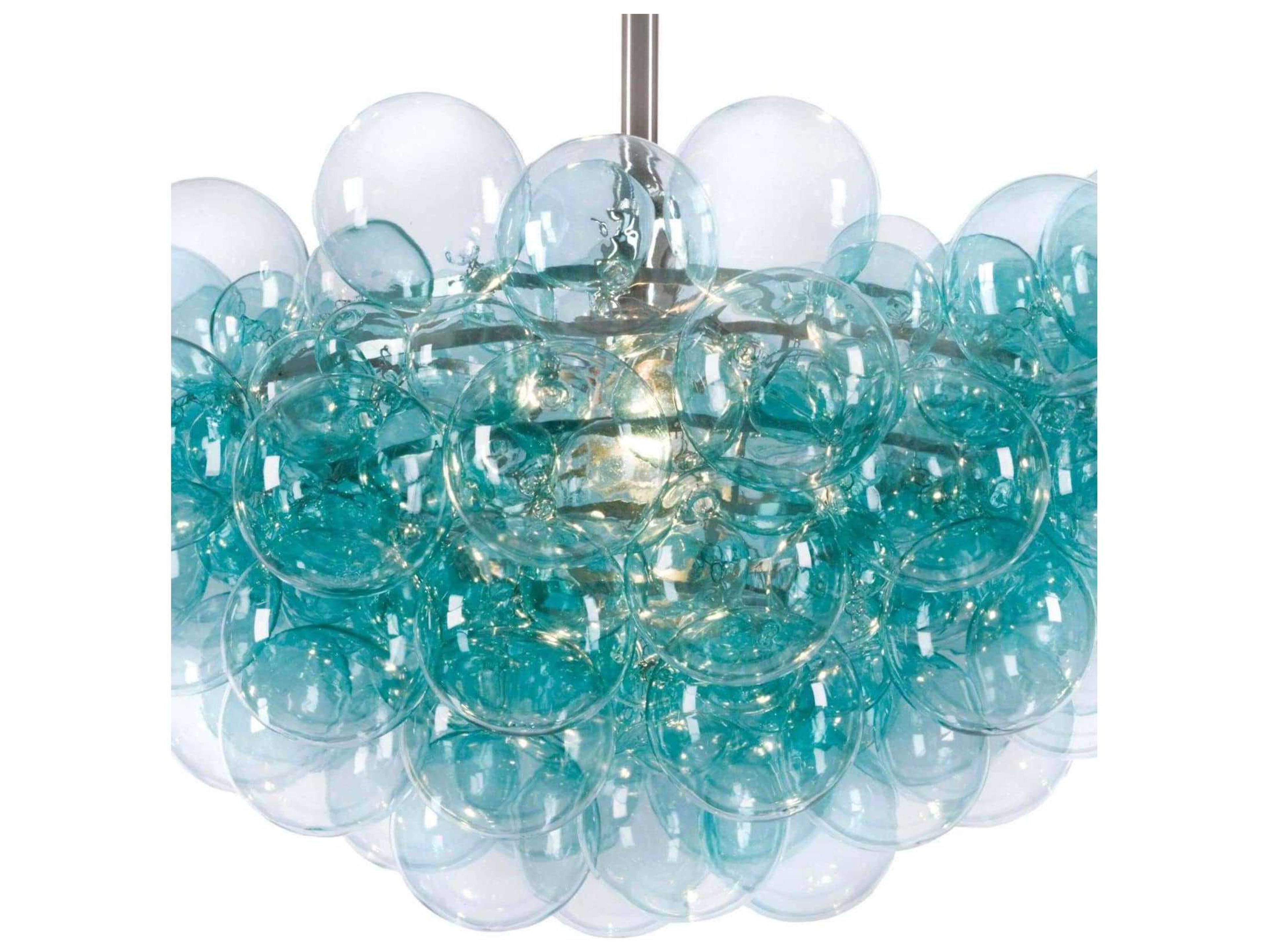 Regina Andrew Bubbles 1-Light Brushed Nickel Blue Globe Pendant