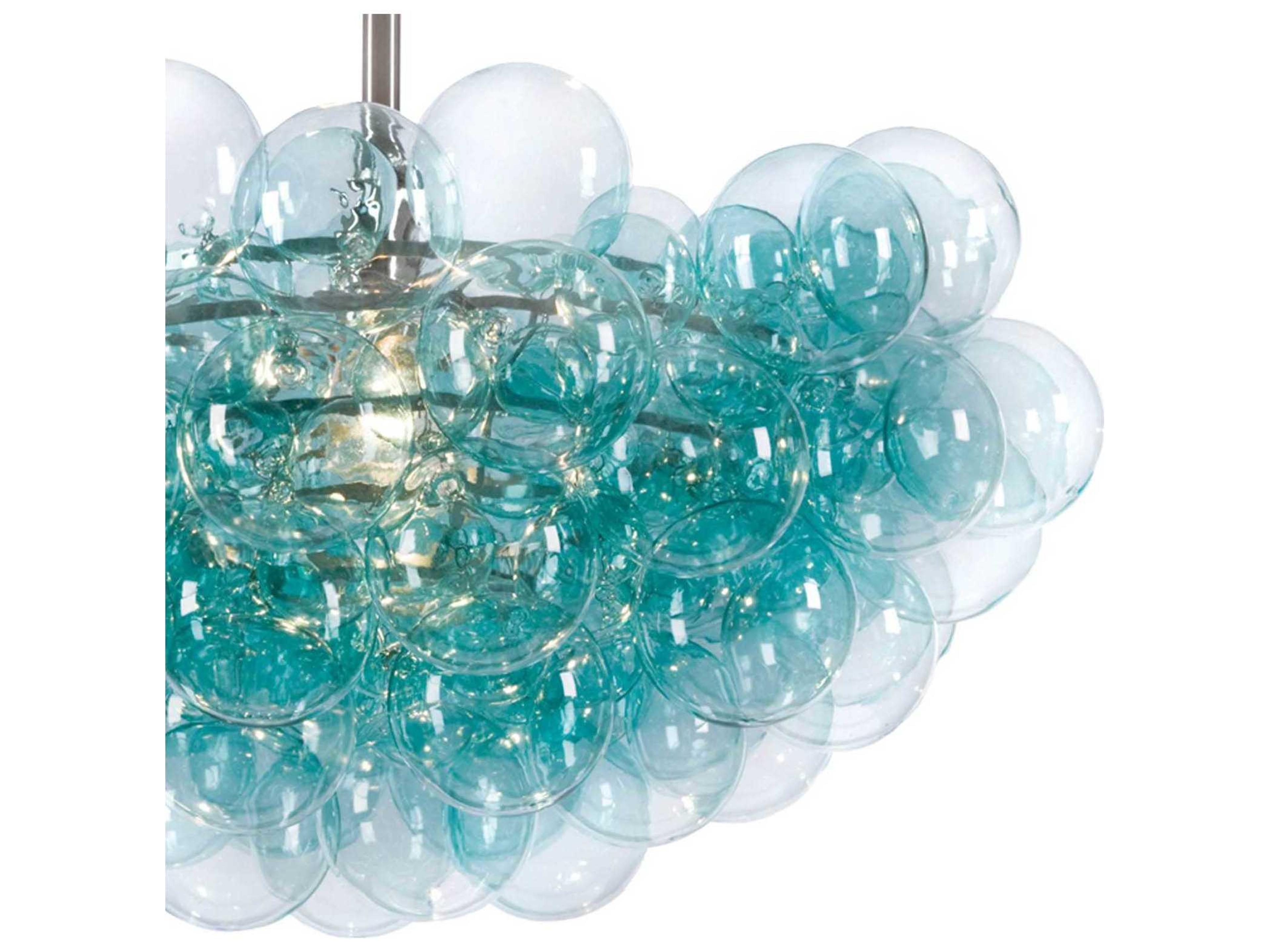 Regina Andrew Bubbles 1-Light Brushed Nickel Blue Globe Pendant