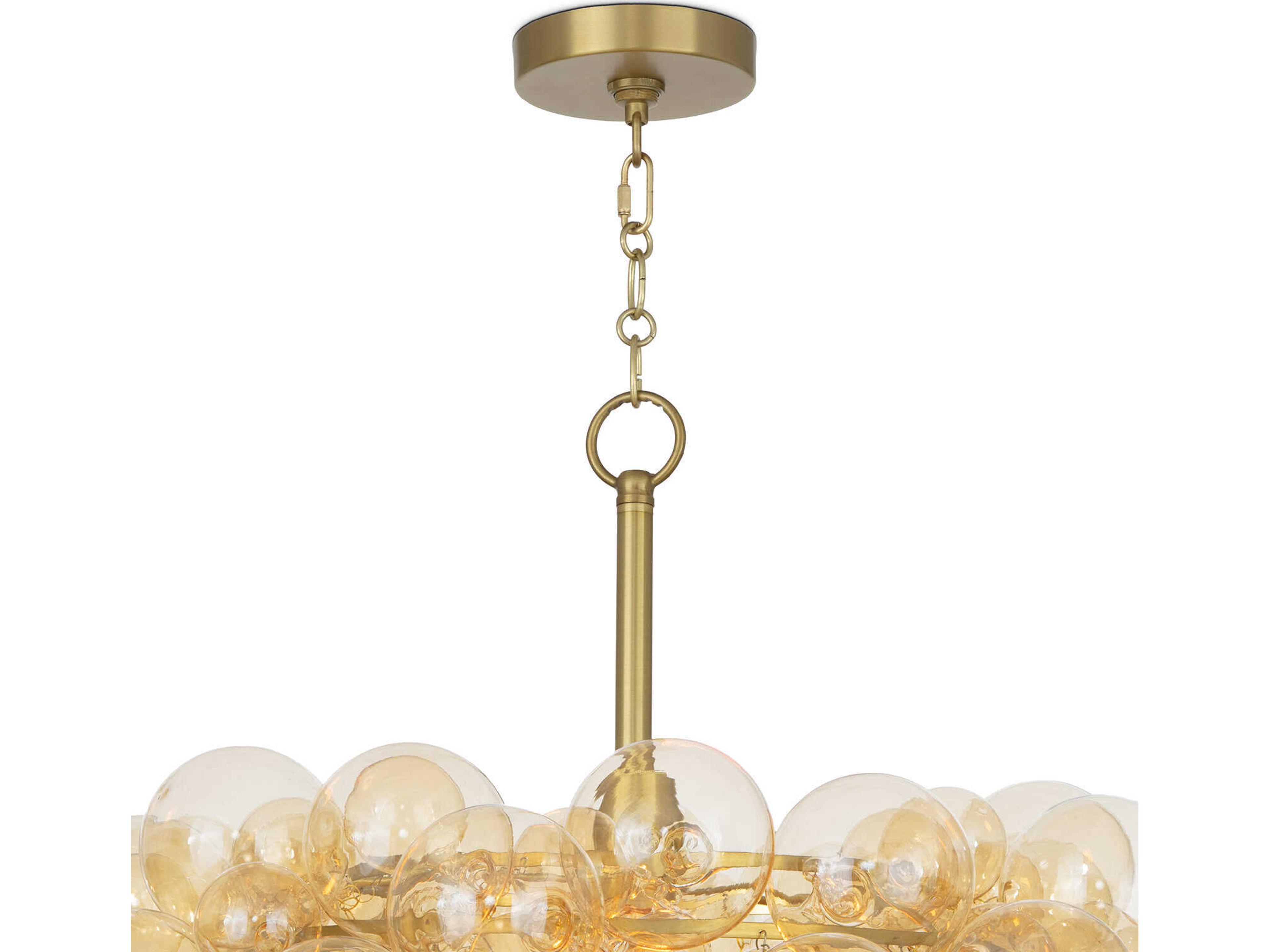Regina Andrew Bubbles 1-Light Natural Brass Yellow Globe Pendant
