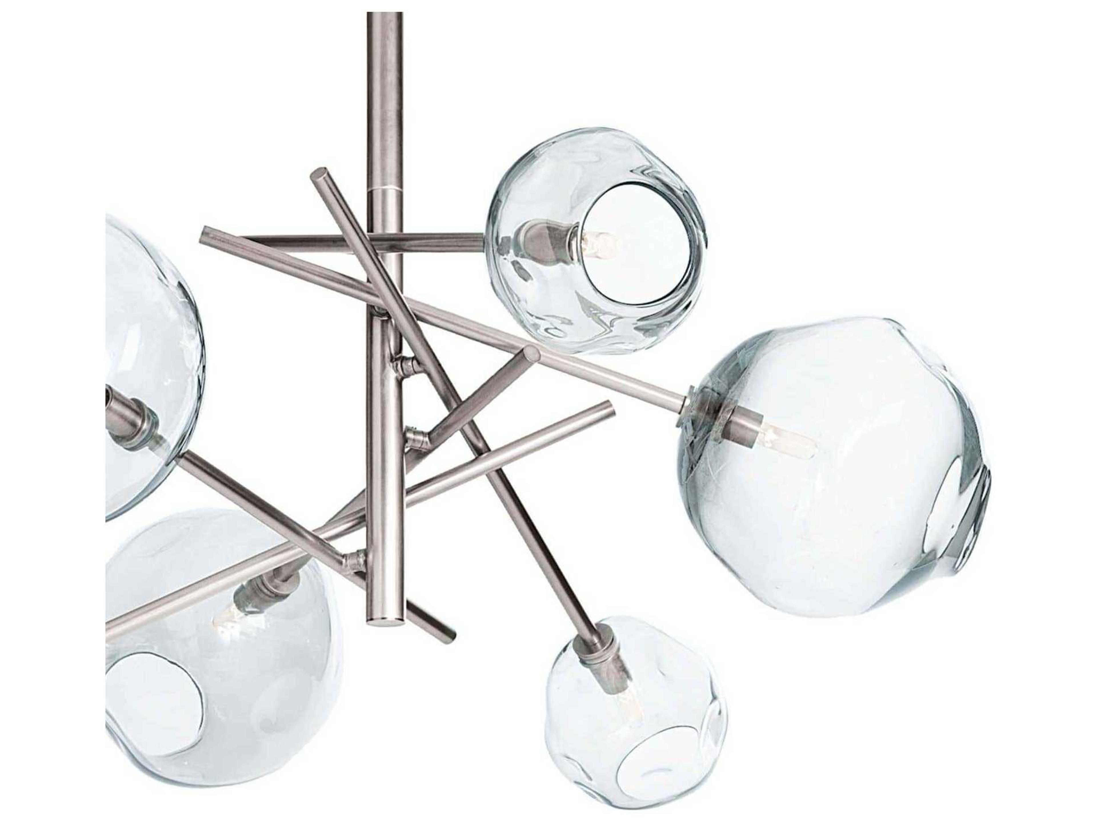 Regina Andrew Molten 6-Light Polished Nickel Clear Candelabra Globe Tiered Chandelier