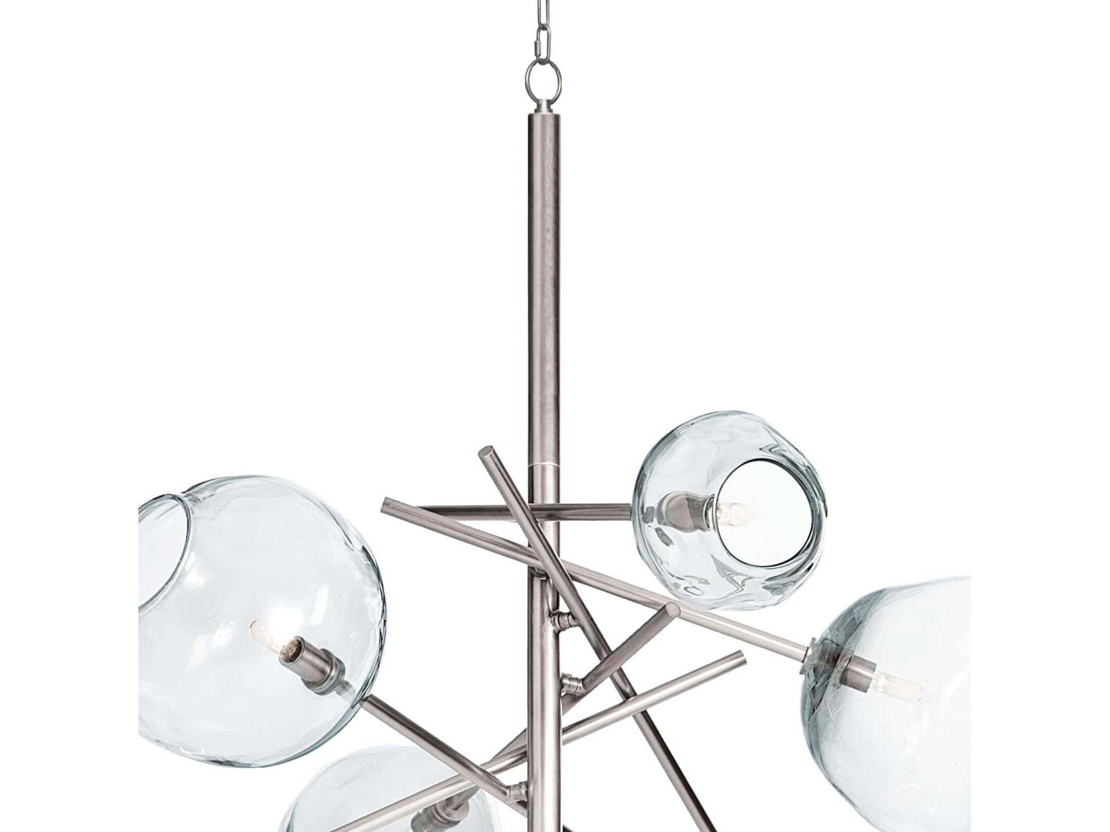 Regina Andrew Molten 6-Light Polished Nickel Clear Candelabra Globe Tiered Chandelier