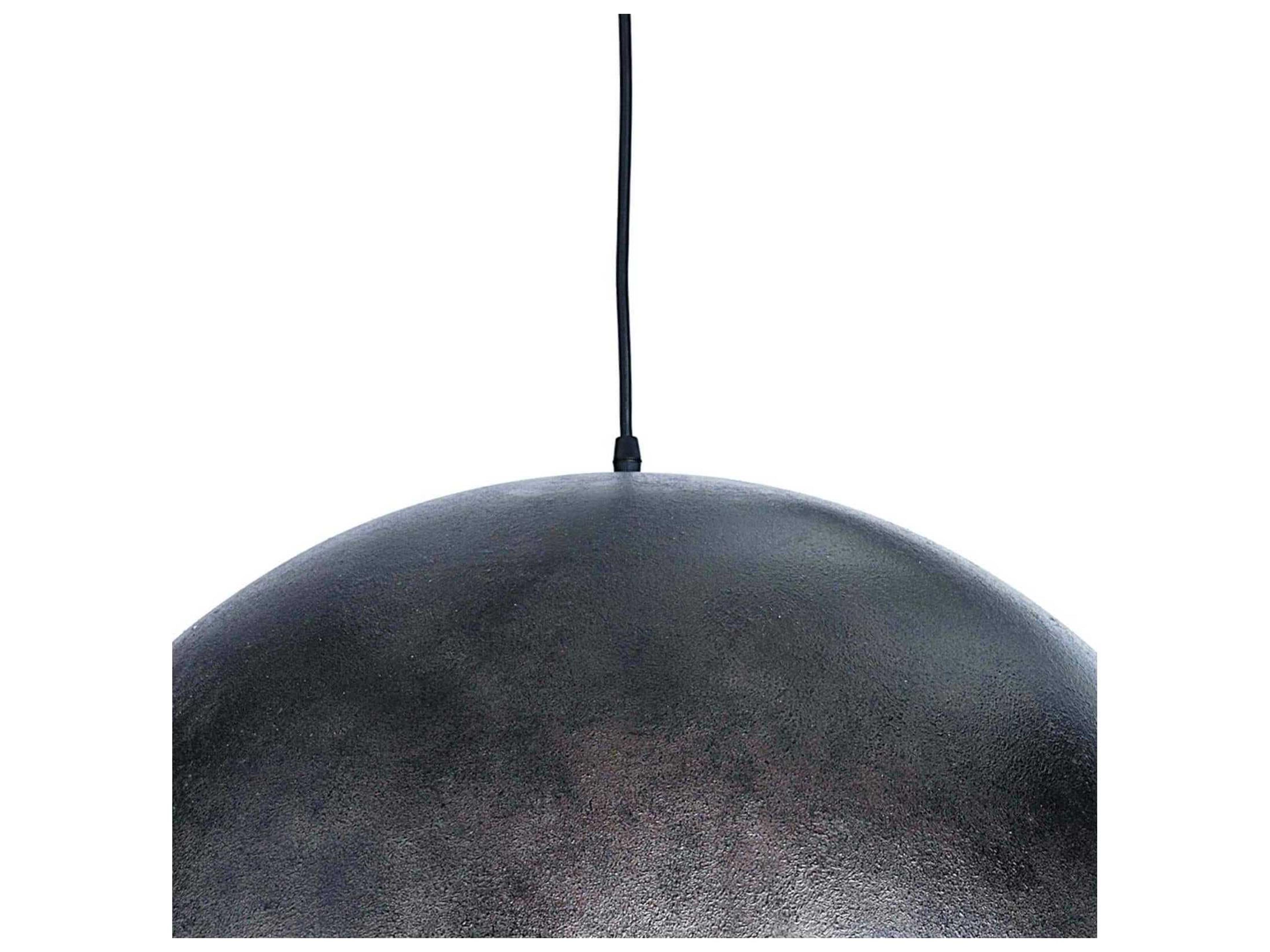 Regina Andrew Sigmund 1-Light Blackened Steel Dome Pendant