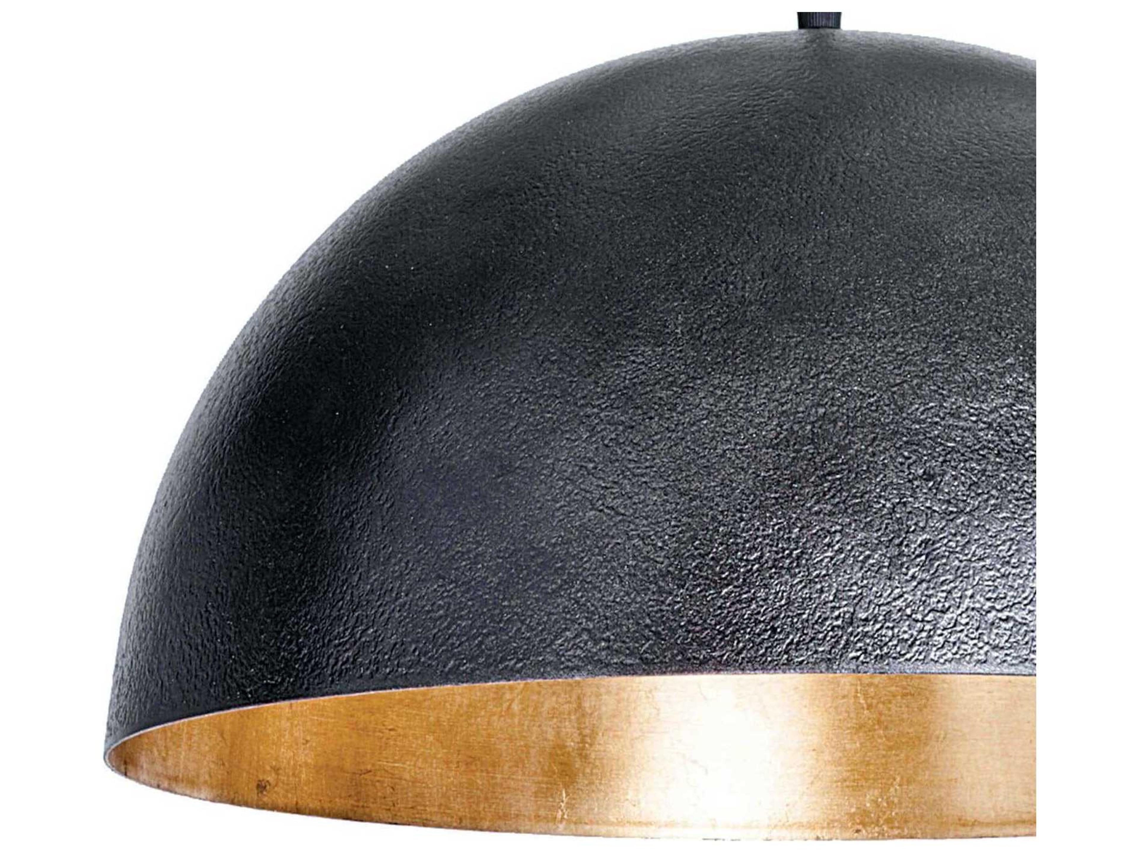 Regina Andrew Sigmund 1-Light Blackened Steel Dome Pendant