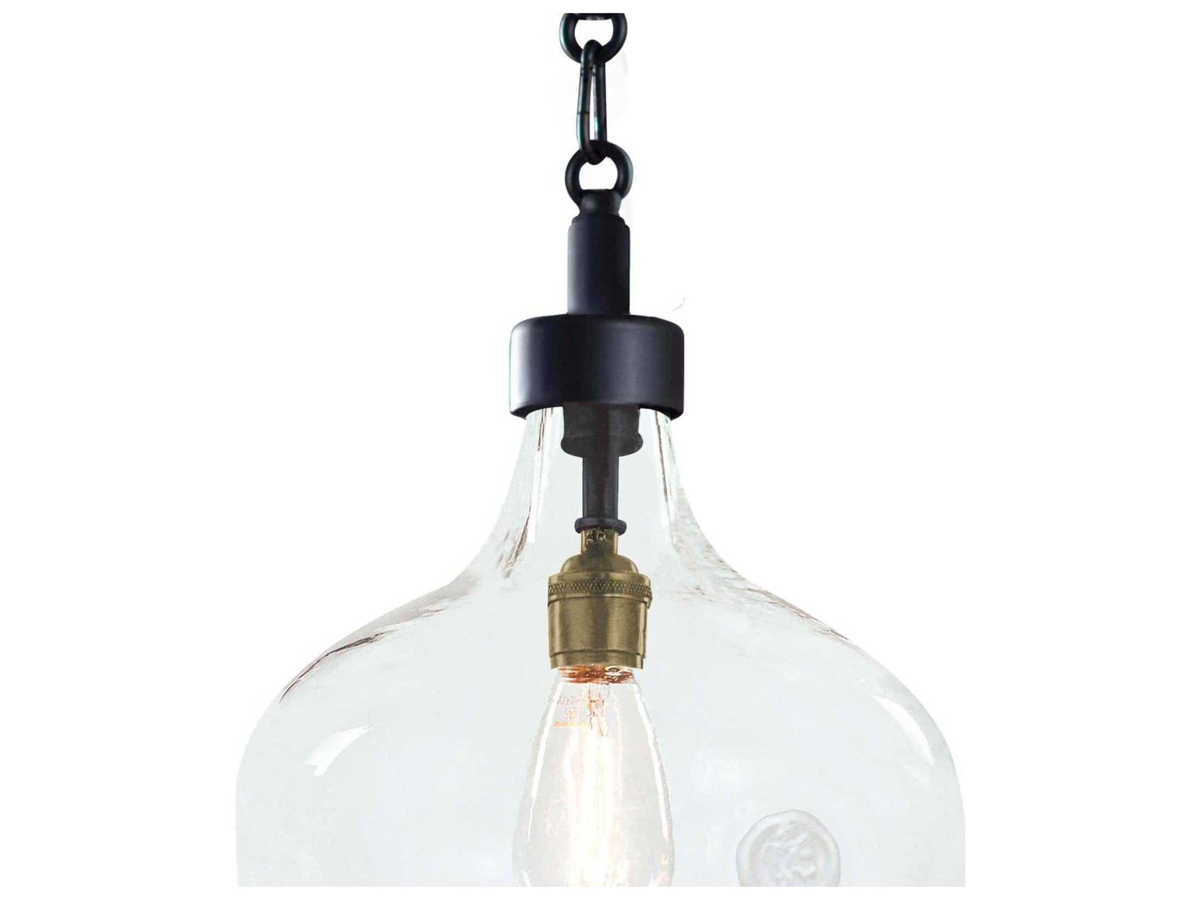 Regina Andrew Demi 1-Light Blackened Steel Glass Bell Mini Pendant