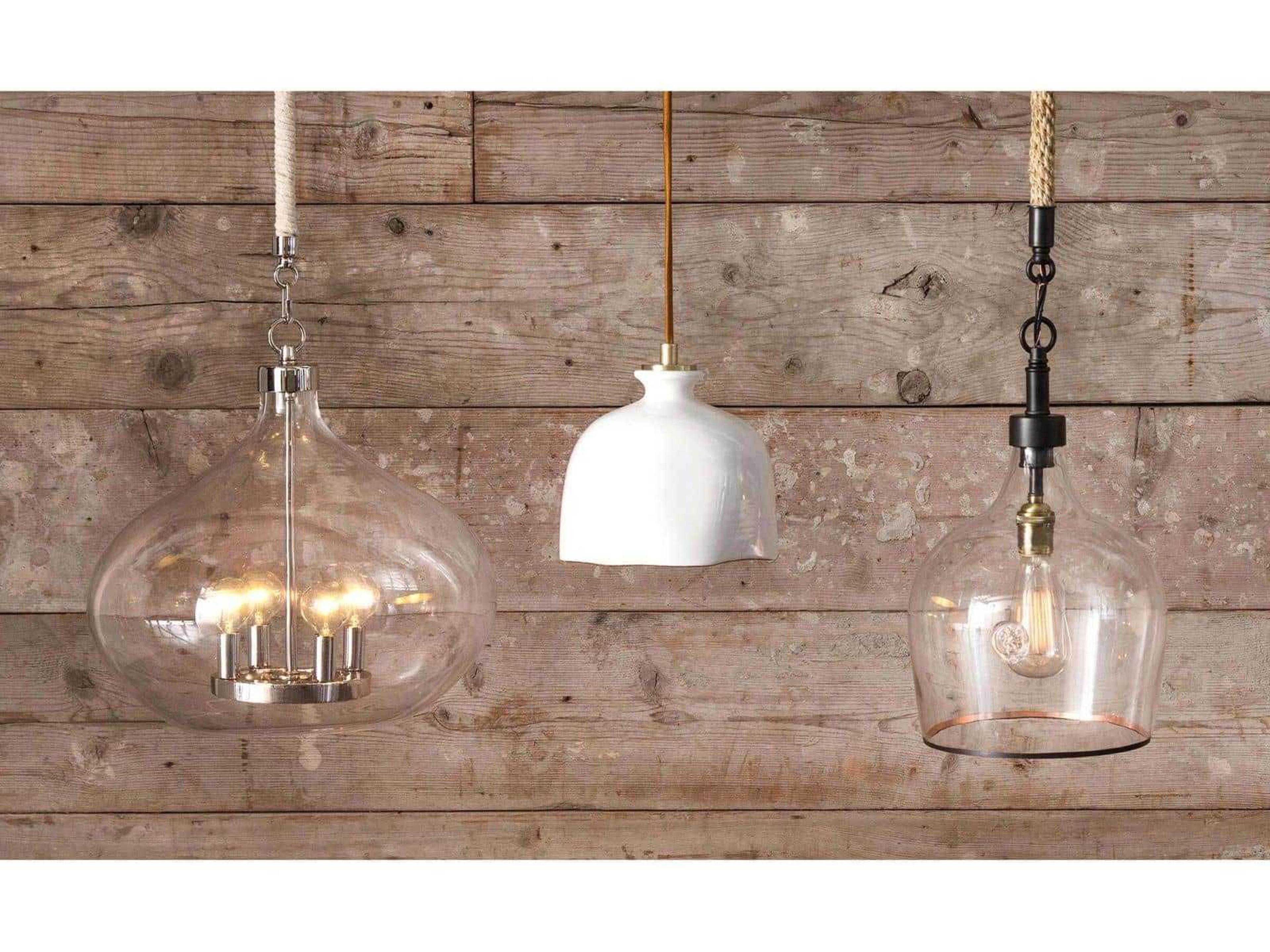 Regina Andrew Demi 1-Light Blackened Steel Glass Bell Mini Pendant