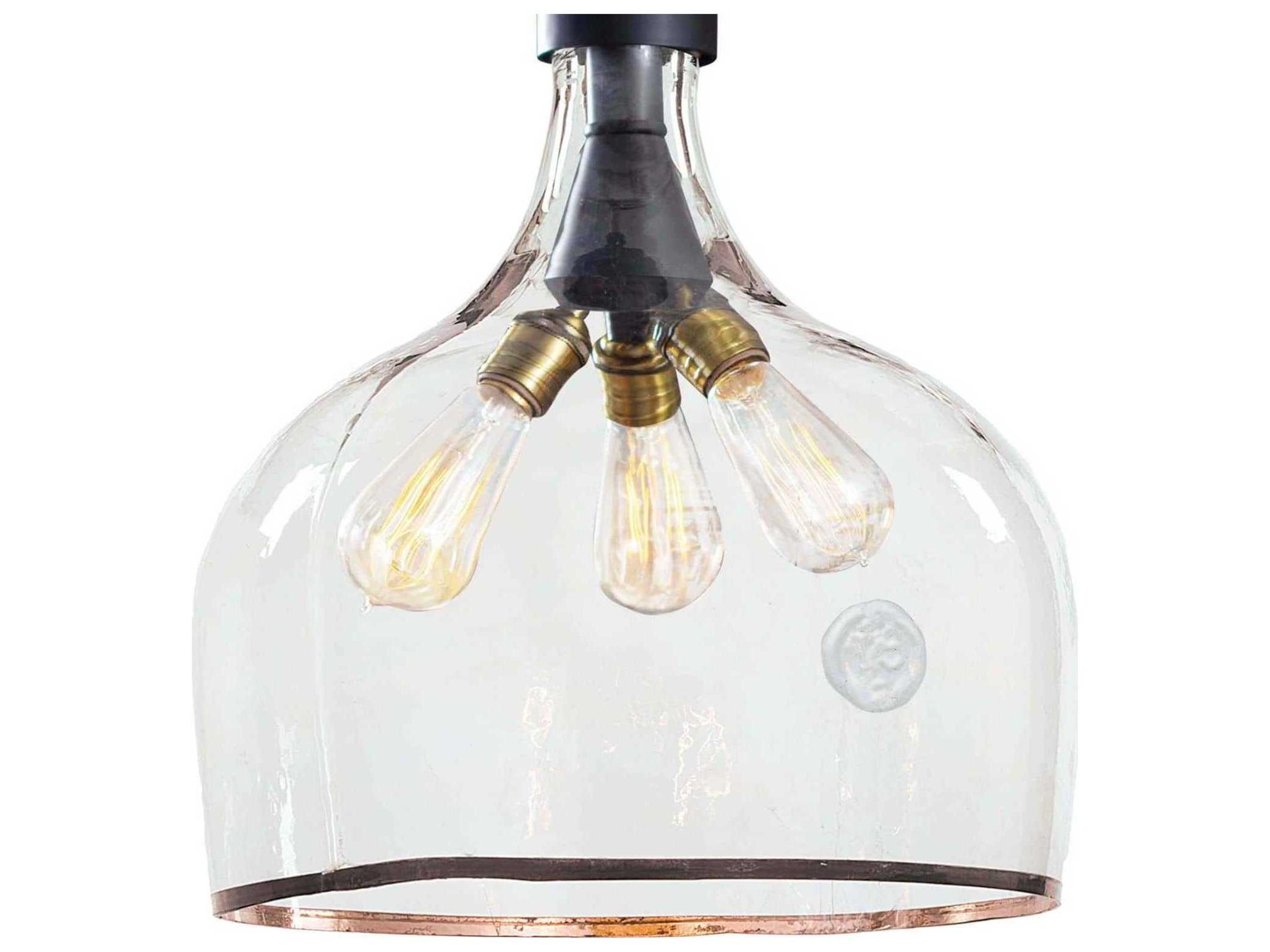 Regina Andrew Demi 3-Light Blackened Steel Glass Bell Pendant