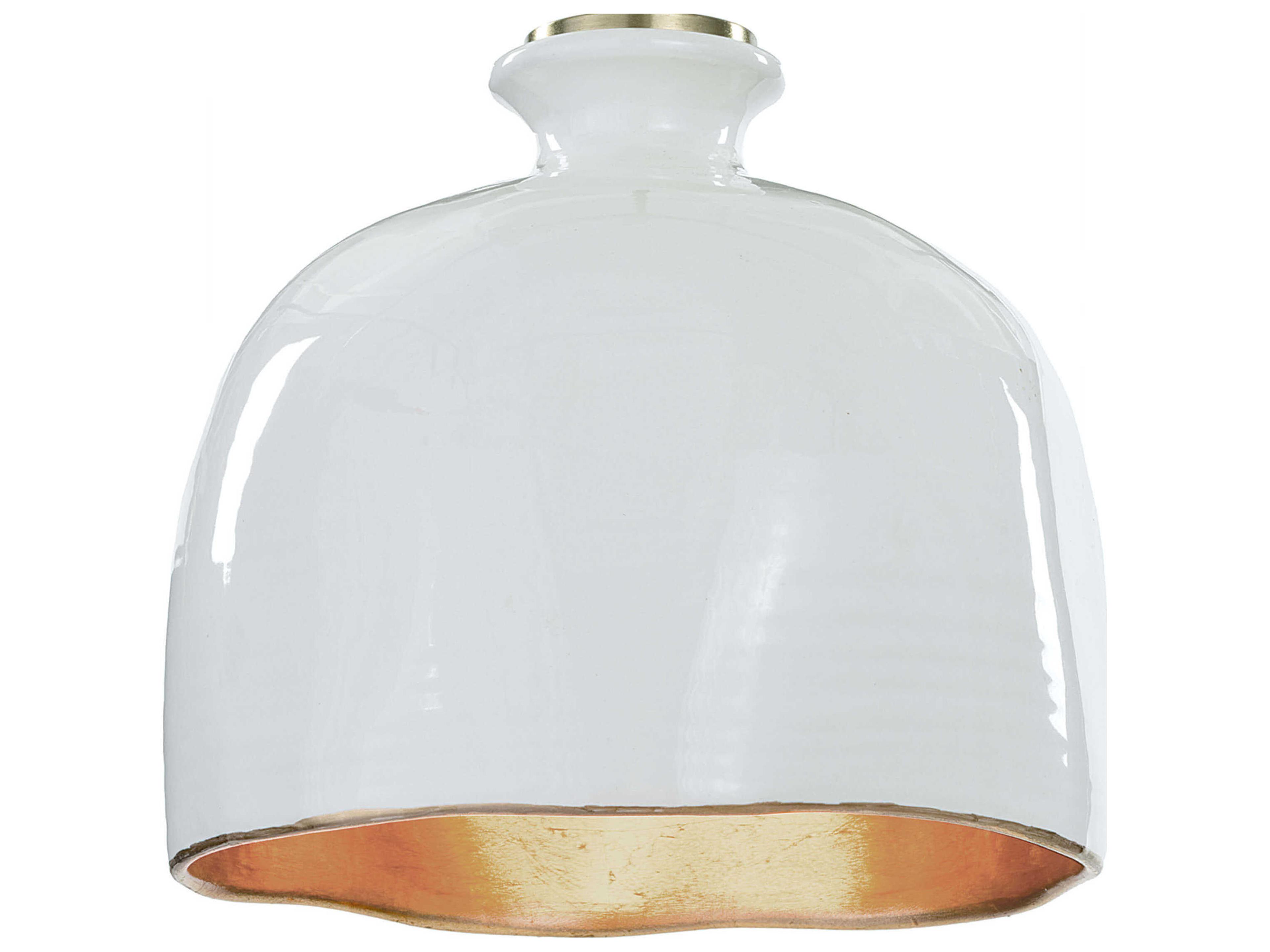 Regina Andrew Ceramic 1-Light Gloss White & Gold Bell Linear Mini Pendant