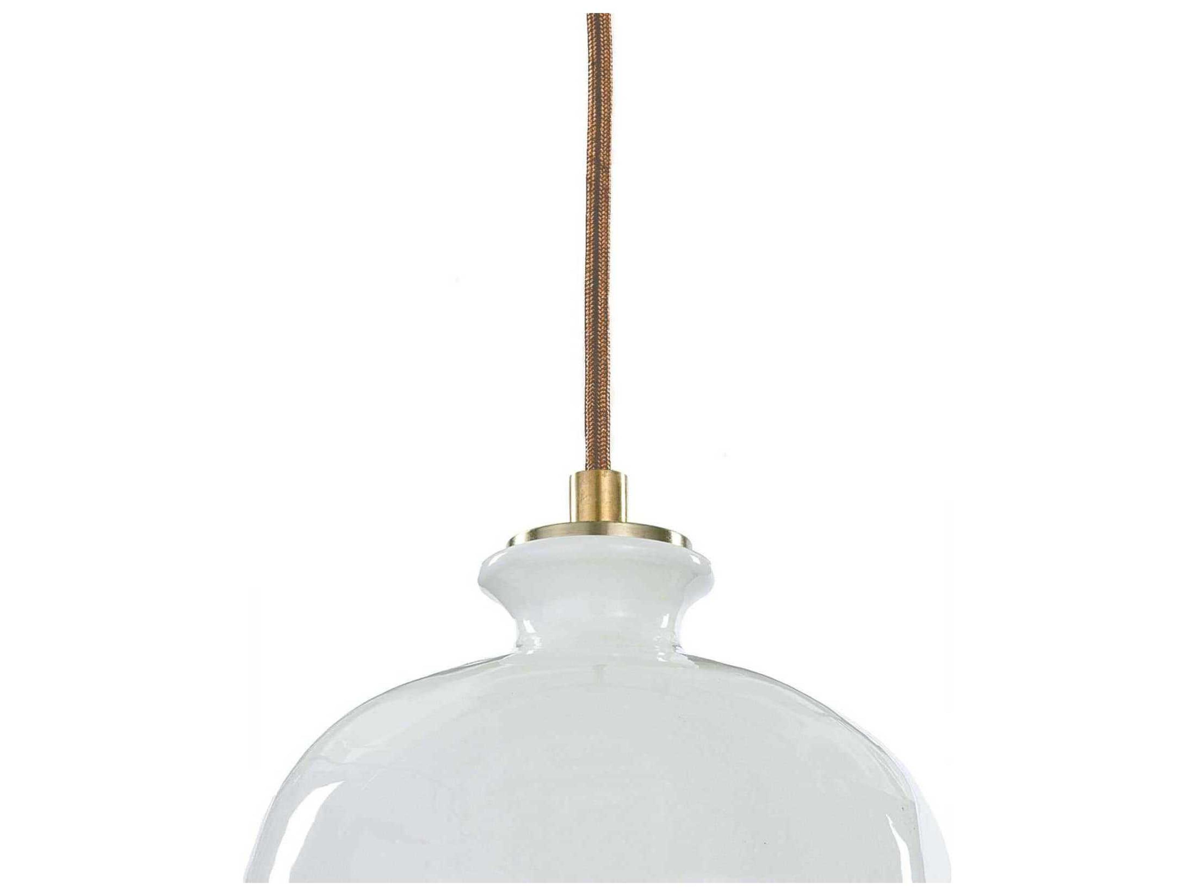 Regina Andrew Ceramic 1-Light Gloss White & Gold Bell Linear Mini Pendant