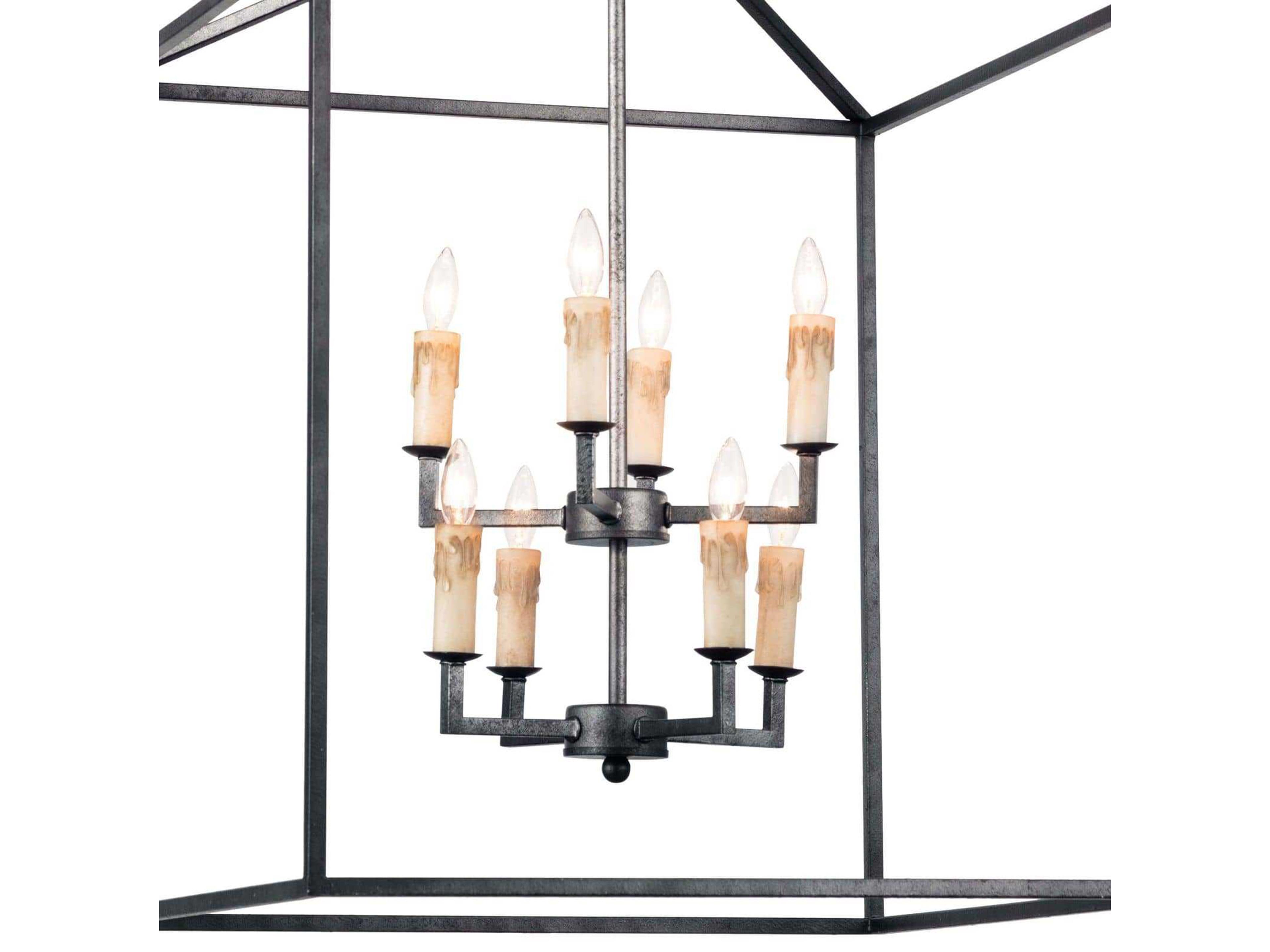 Regina Andrew Cape 8-Light Blackened Iron Gray Candelabra Chandelier