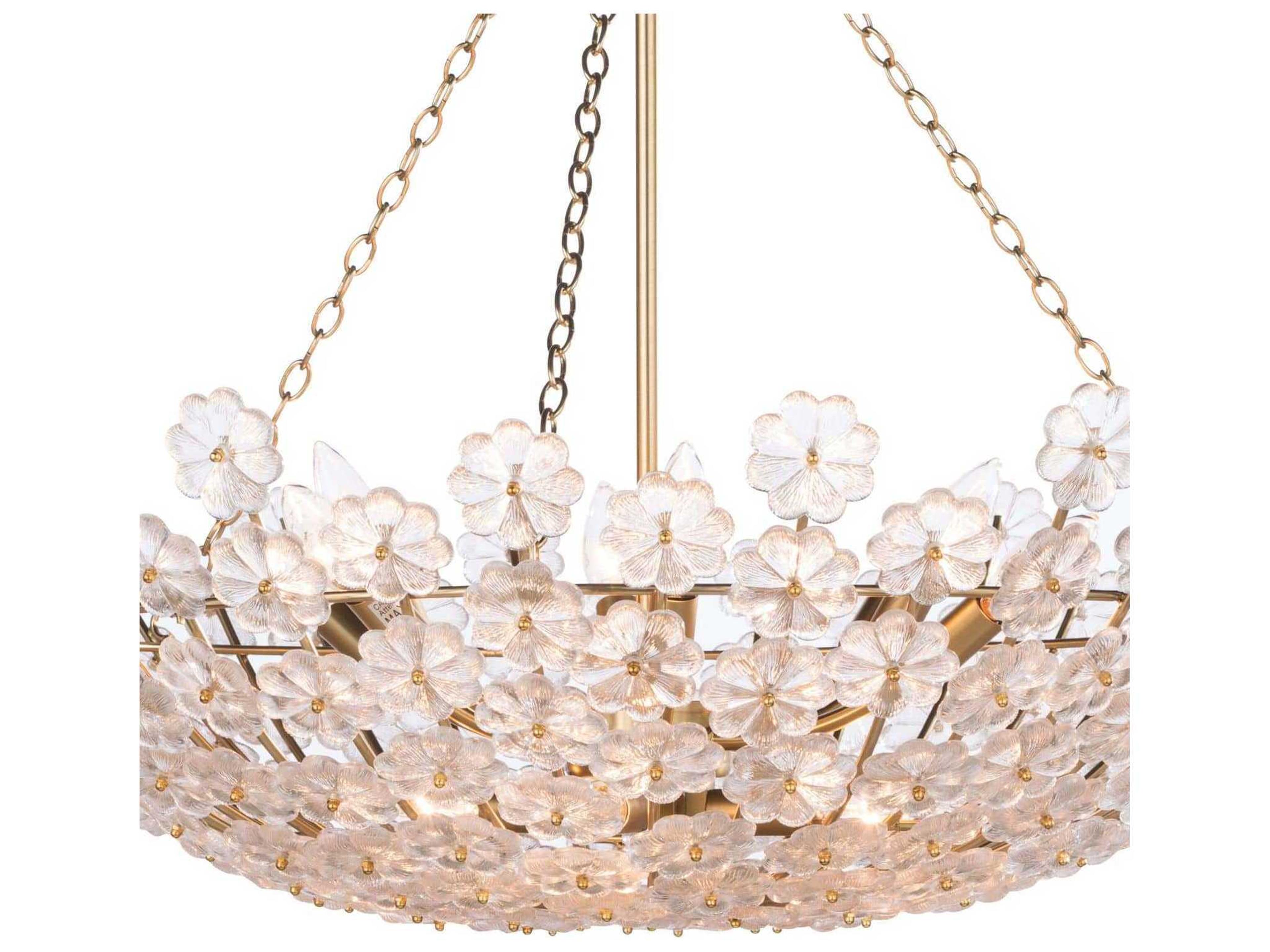Regina Andrew Charlotte 12-Light Natural Brass Bowl Chandelier