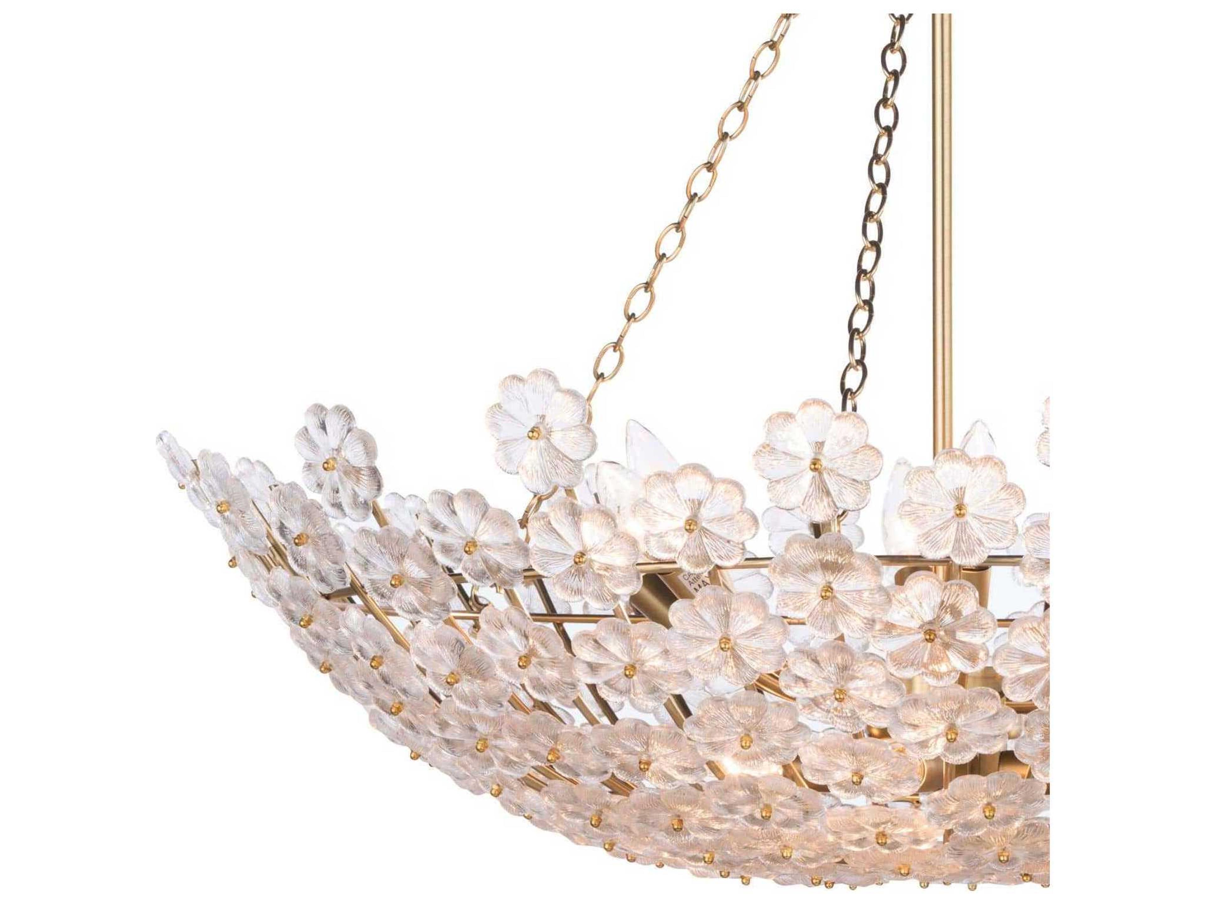 Regina Andrew Charlotte 12-Light Natural Brass Bowl Chandelier