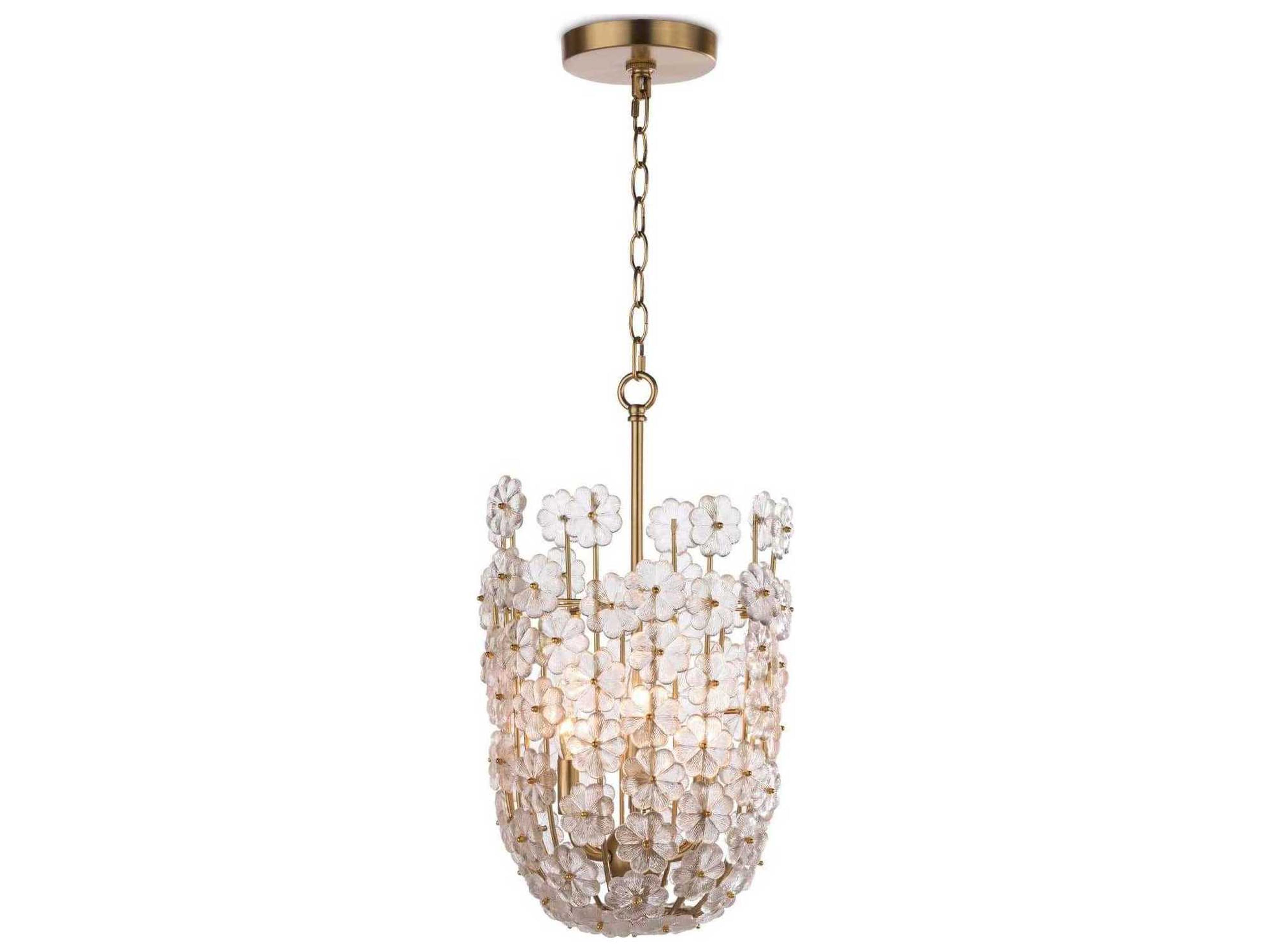 Charlotte 6-Light Natural Brass Glass Cylinder Mini Pendant