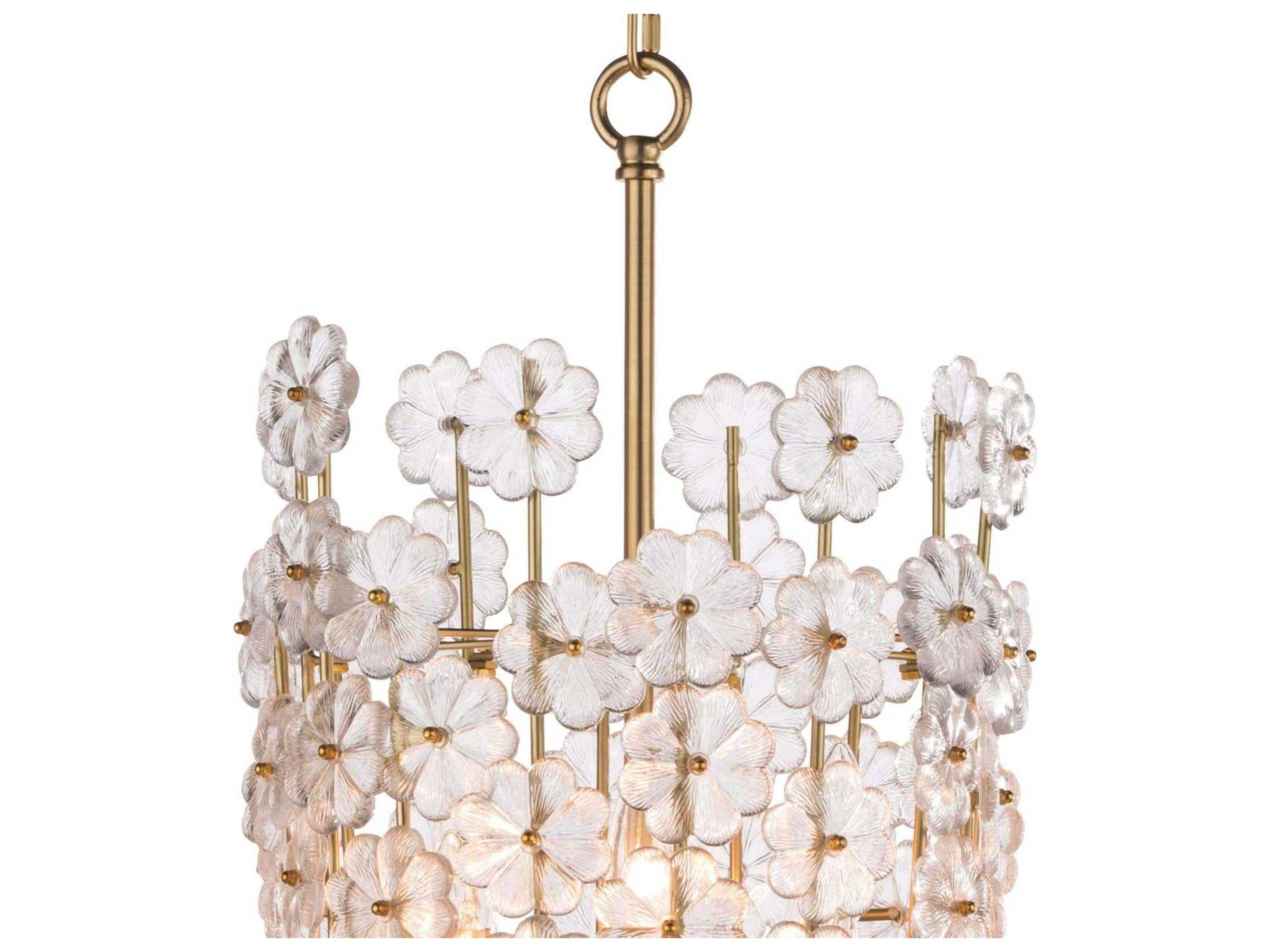 Regina Andrew Charlotte 6-Light Natural Brass Glass Cylinder Mini Pendant