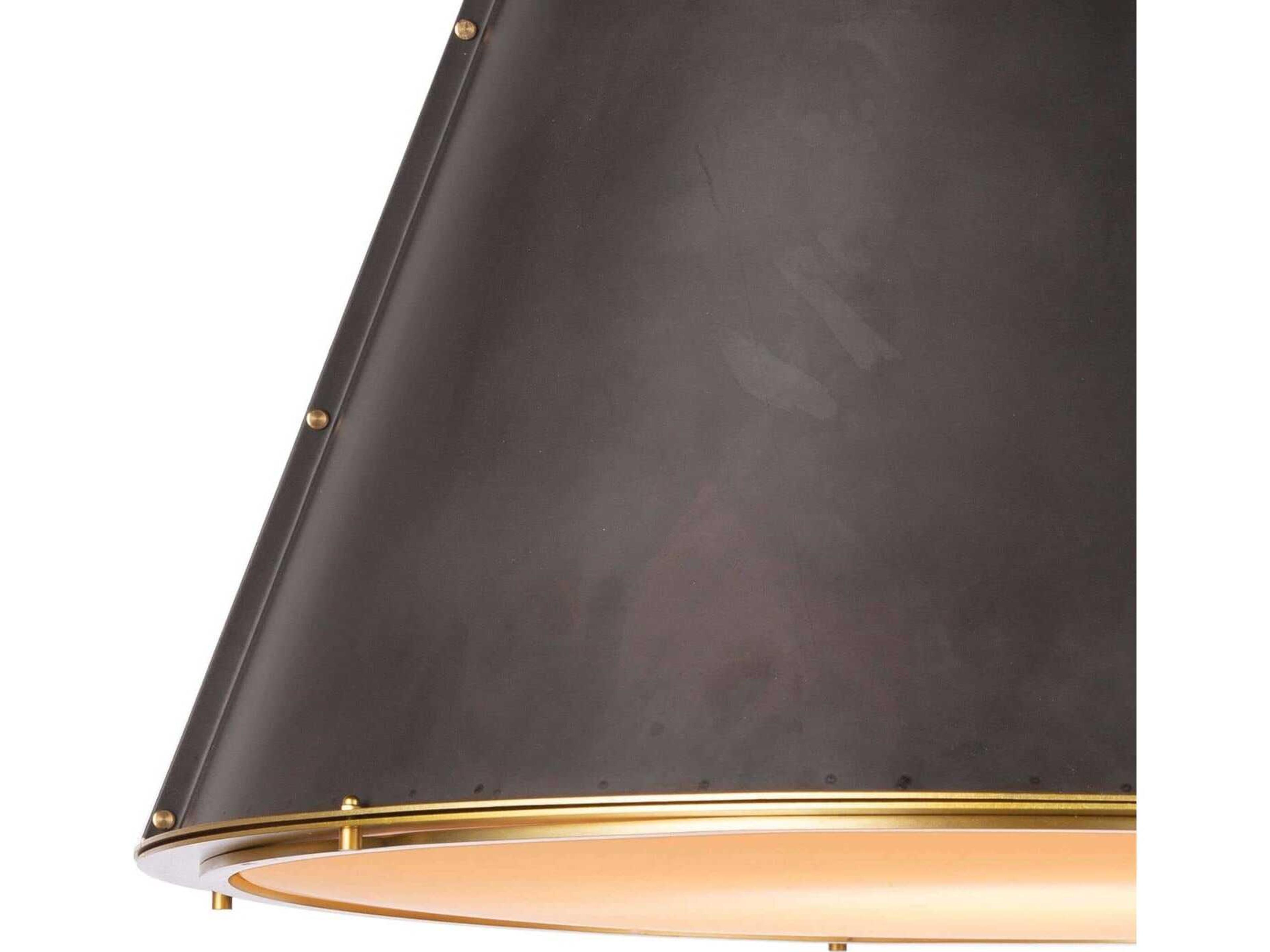 Regina Andrew French Maid 3-Light Blackened Brass Pendant