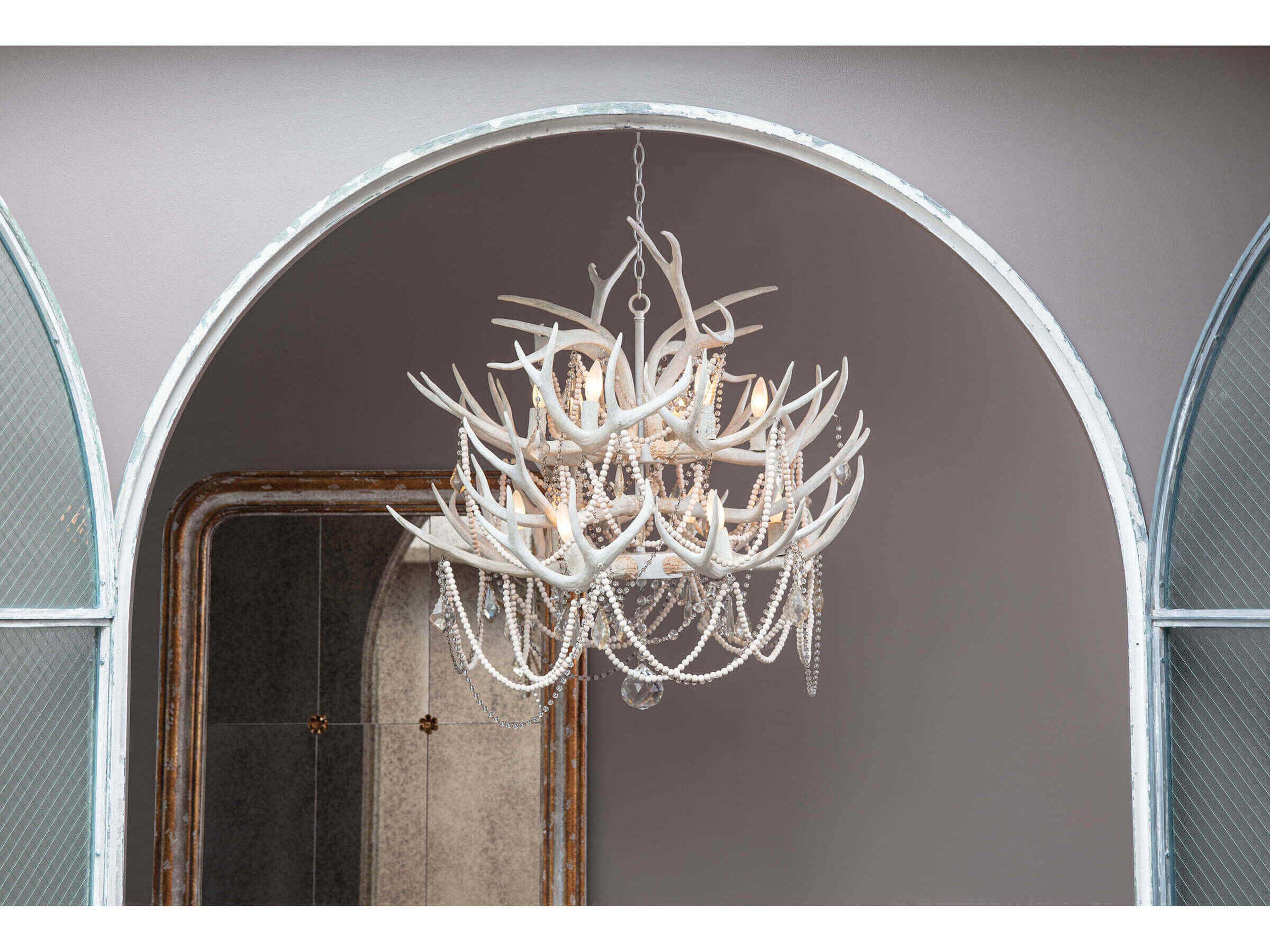 Regina Andrew Cheyanne 12-Light White Candelabra Tiered Chandelier