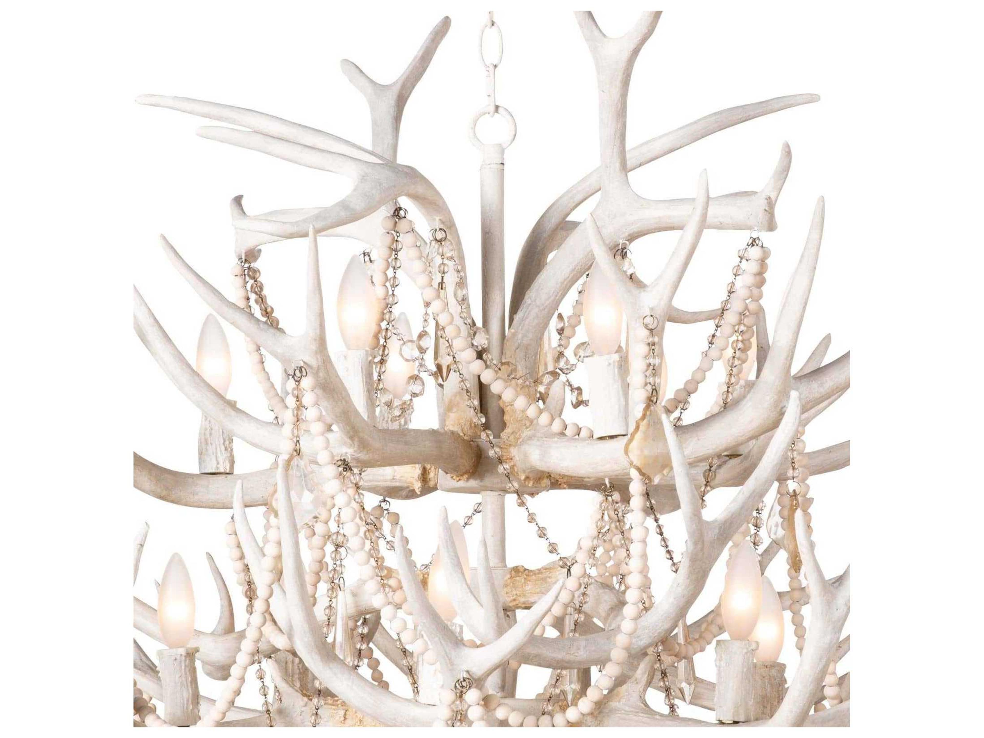 Regina Andrew Cheyanne 12-Light White Candelabra Tiered Chandelier