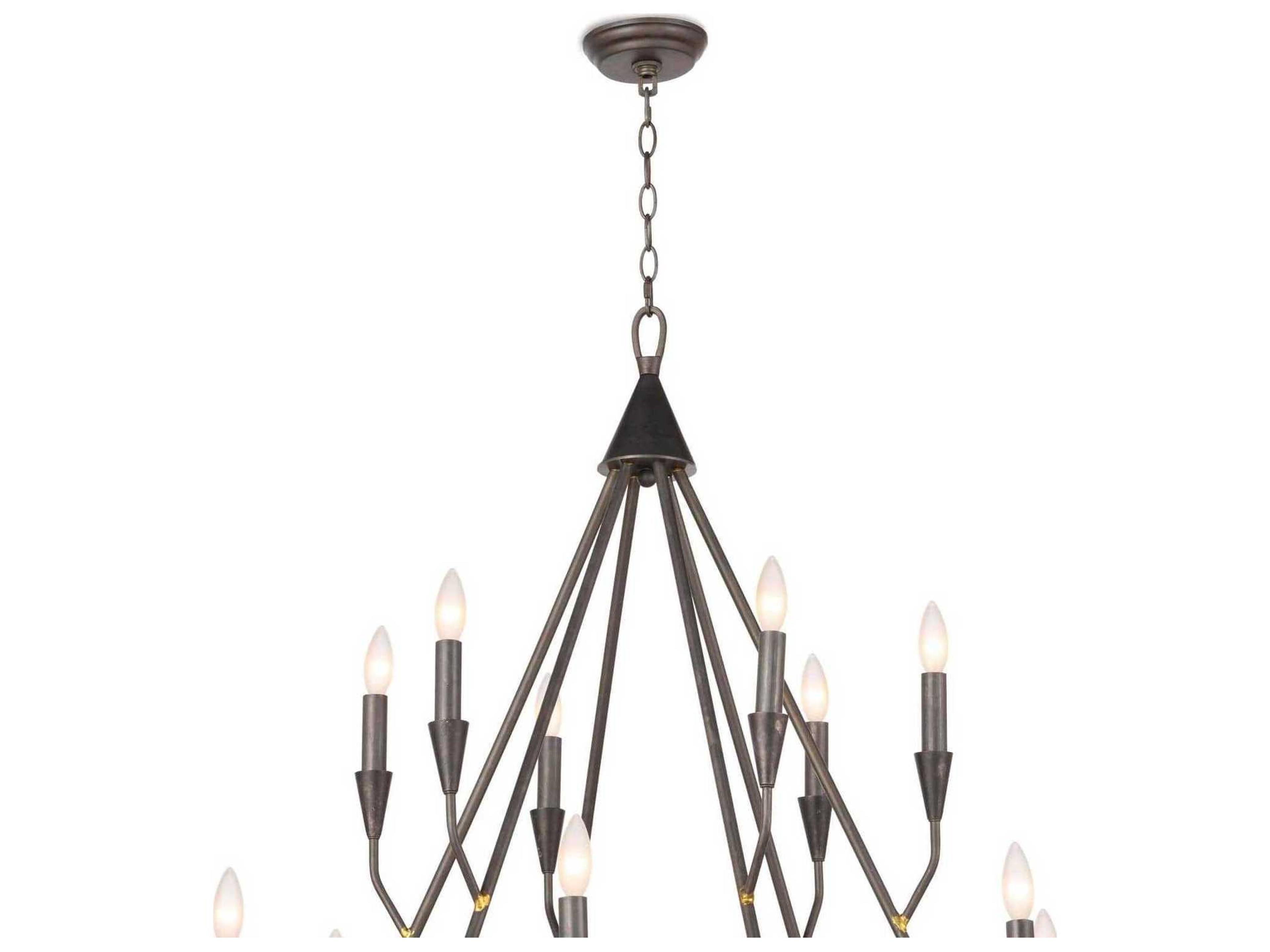 Regina Andrew 12-Light Blackened Steel Candelabra Chandelier