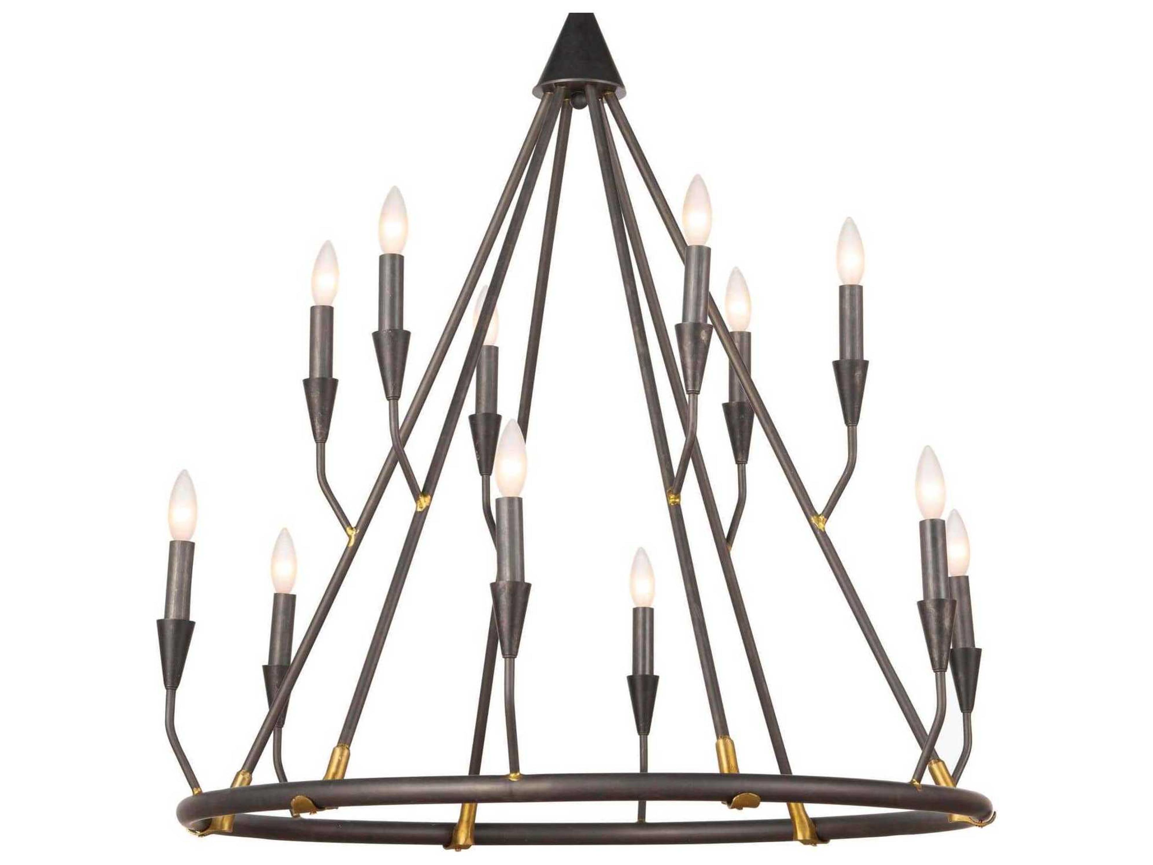 Regina Andrew 12-Light Blackened Steel Candelabra Chandelier