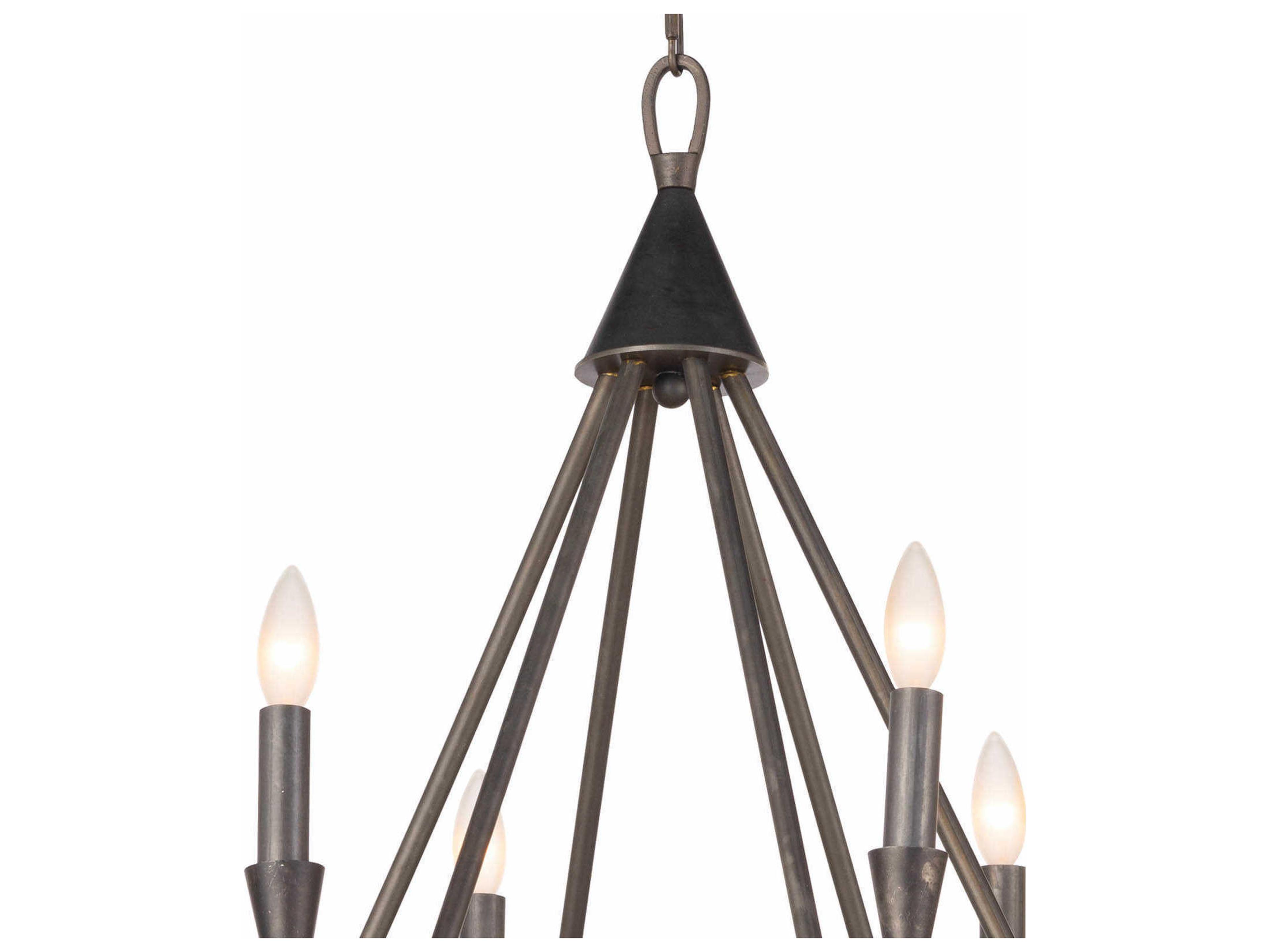 Regina Andrew 12-Light Blackened Steel Candelabra Chandelier