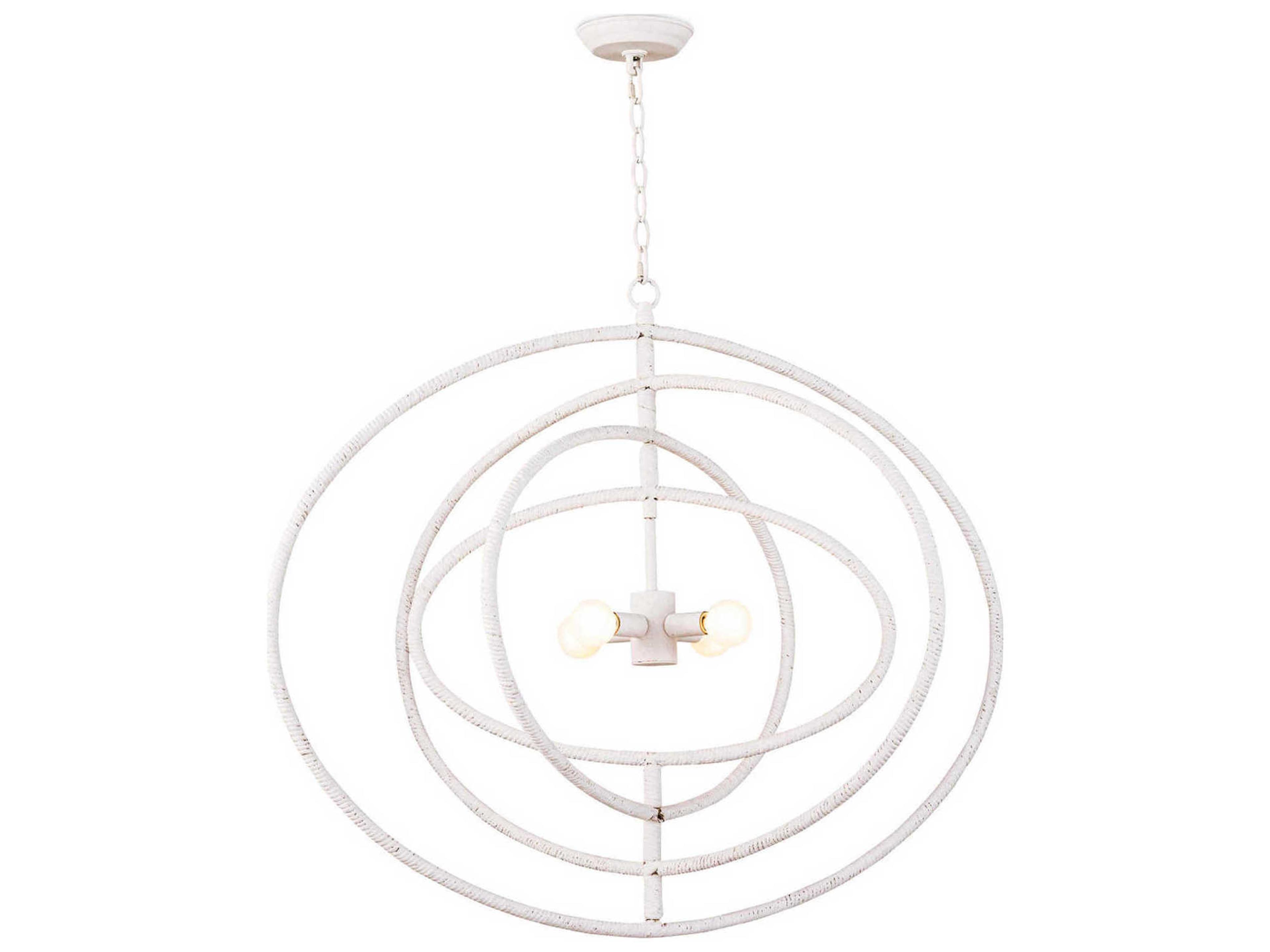 4-Light White Geometric Round Pendant