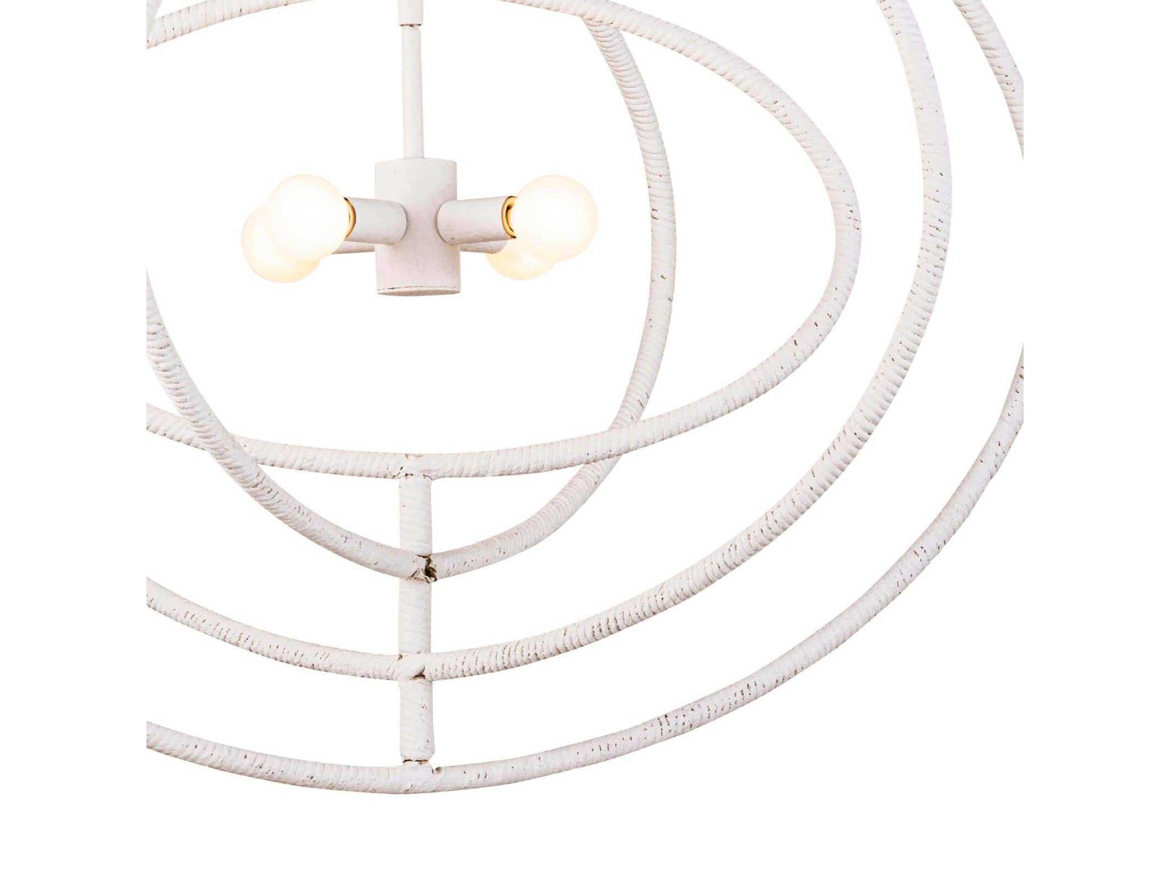 Regina Andrew 4-Light White Geometric Round Pendant