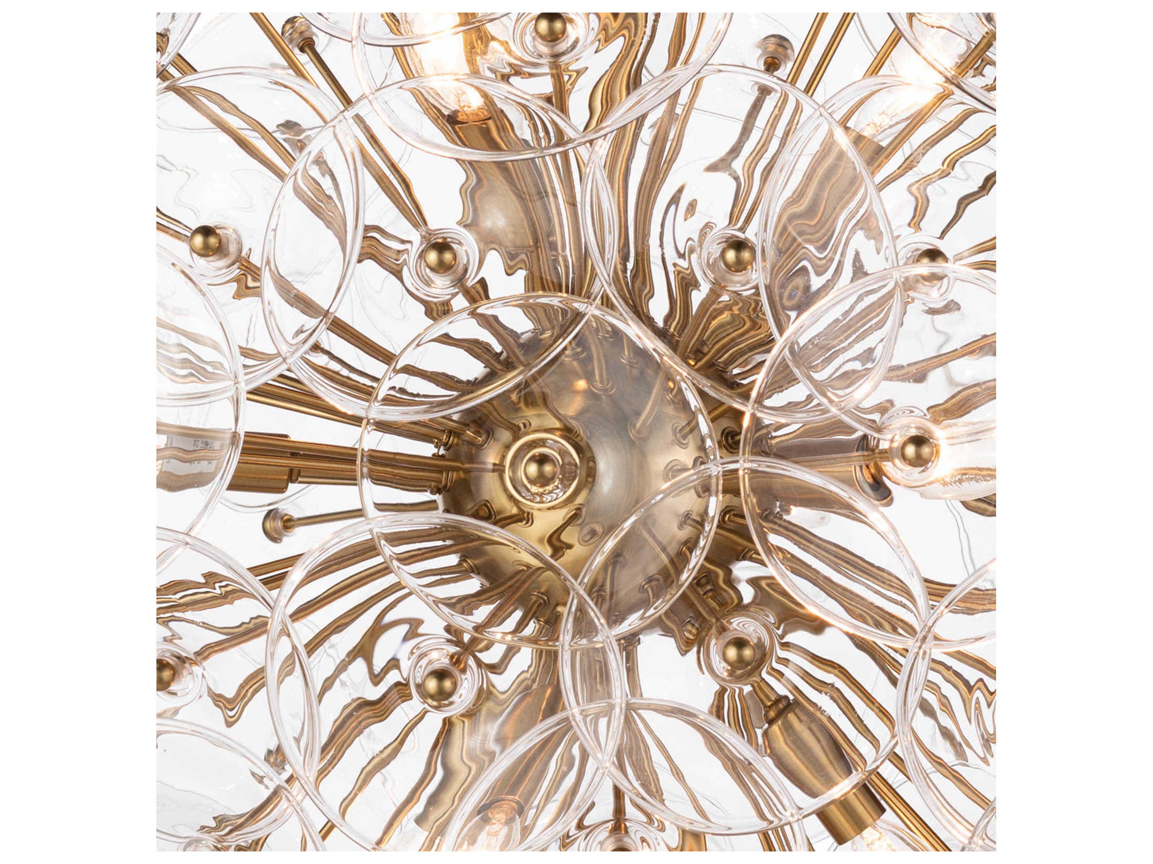 Regina Andrew Poppy 9-Light Natural Brass Glass Round Chandelier