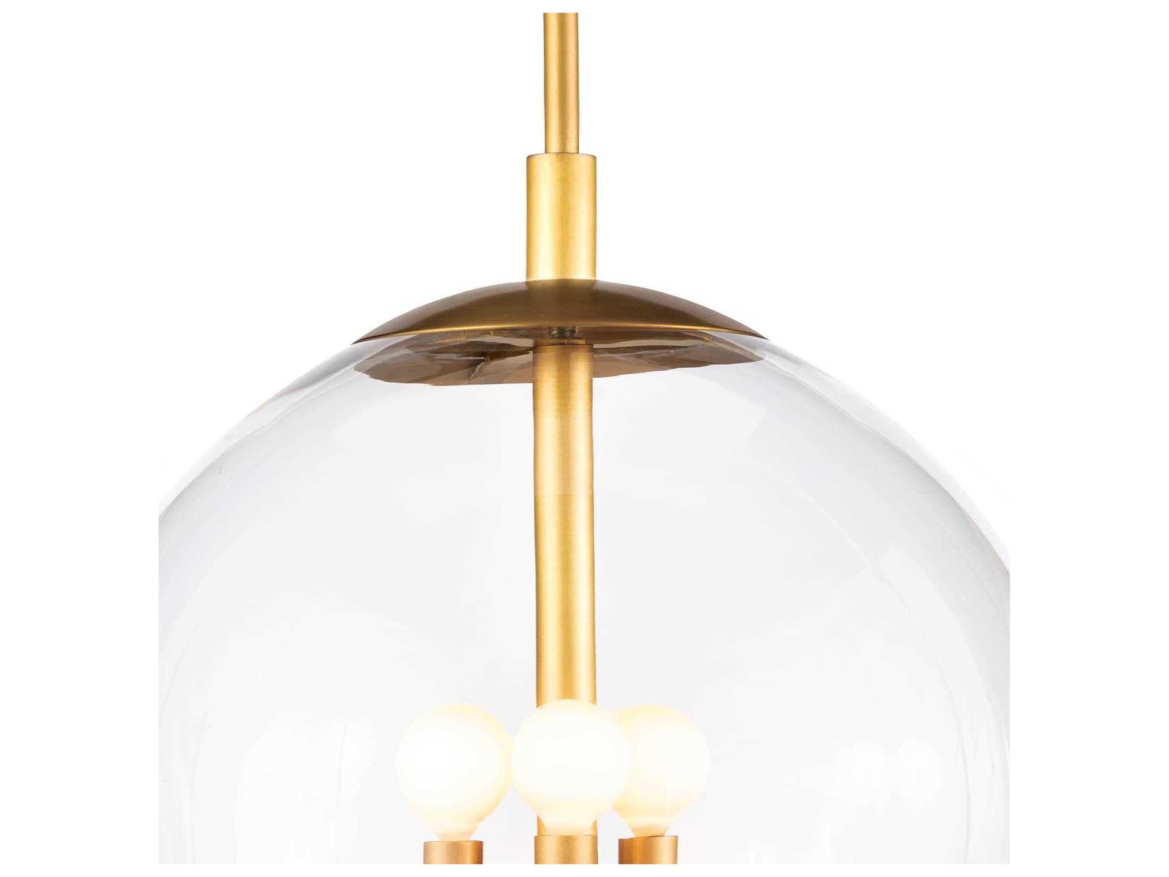 Regina Andrew Cafe 3-Light Natural Brass Glass Globe Mini Pendant