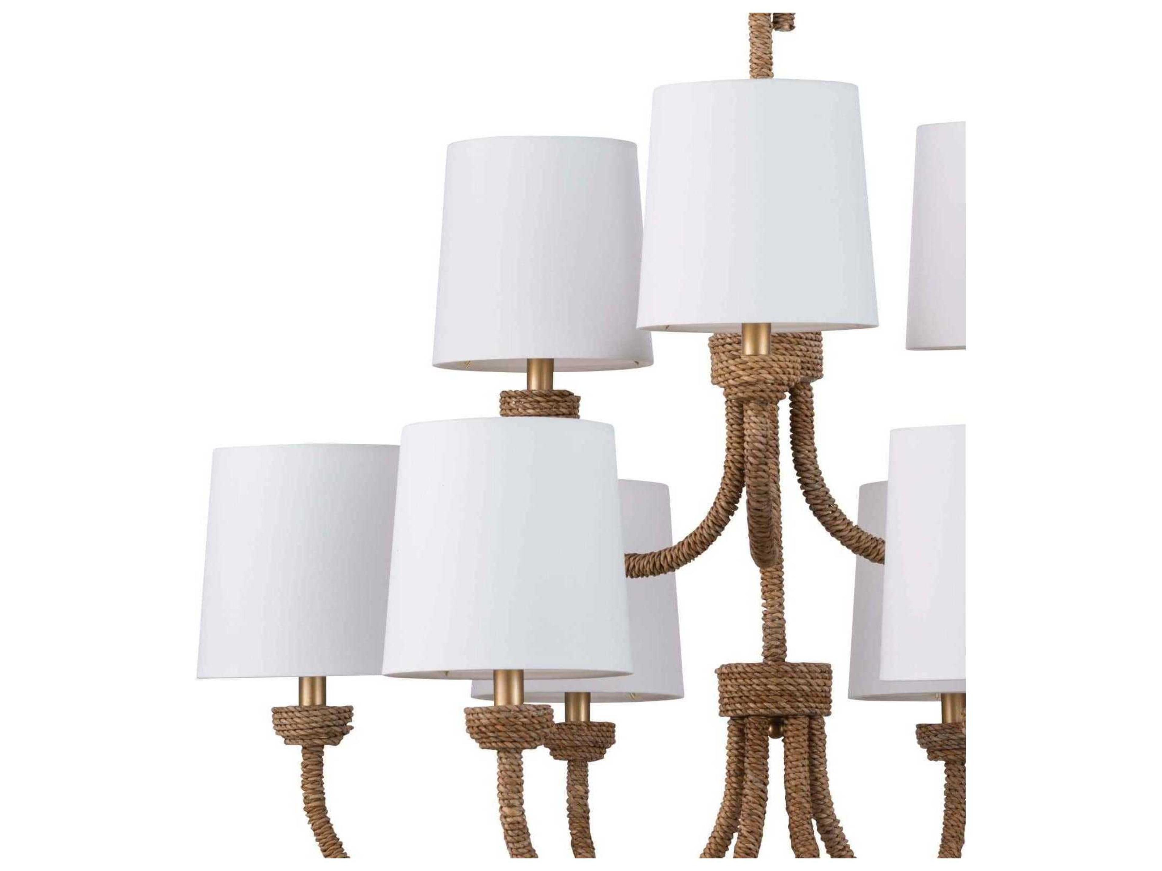 Regina Andrew 9-Light Natural Polished Brass Brown Empire Tiered Chandelier