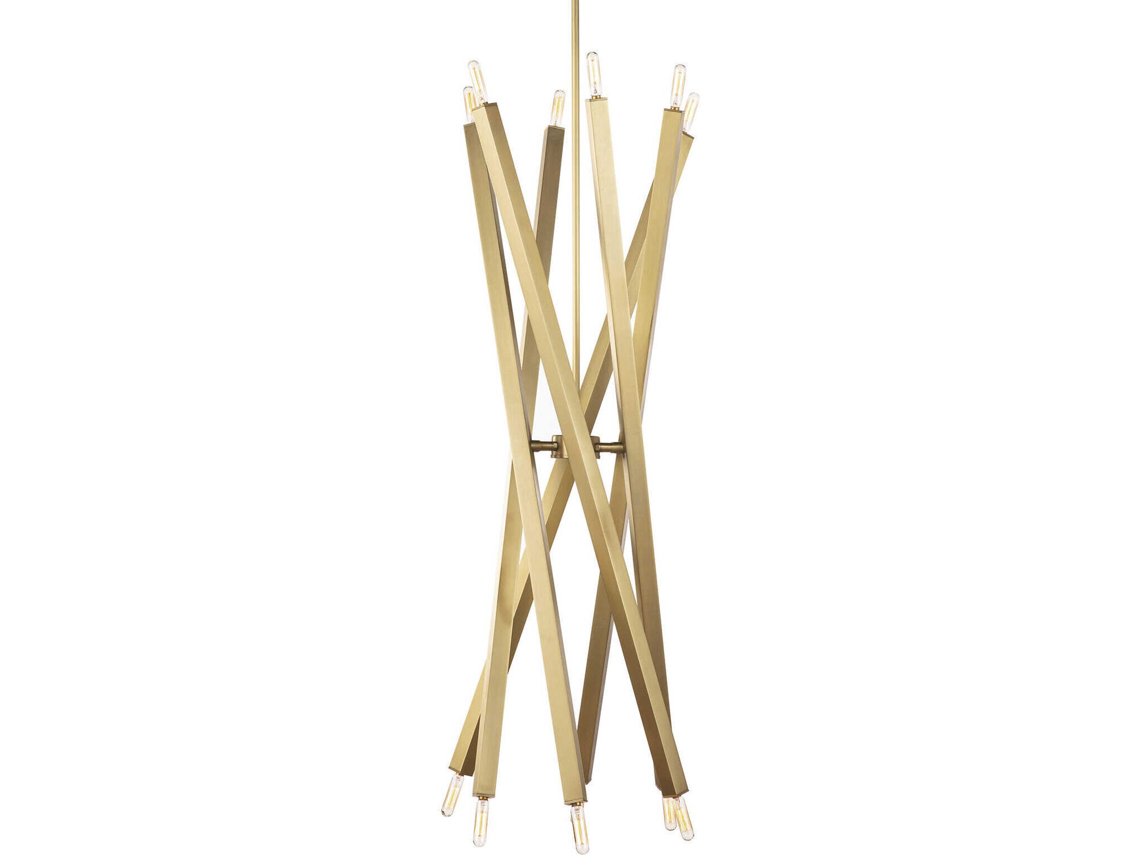 Regina Andrew Viper 12-Light Natural Brass Sputnik Chandelier