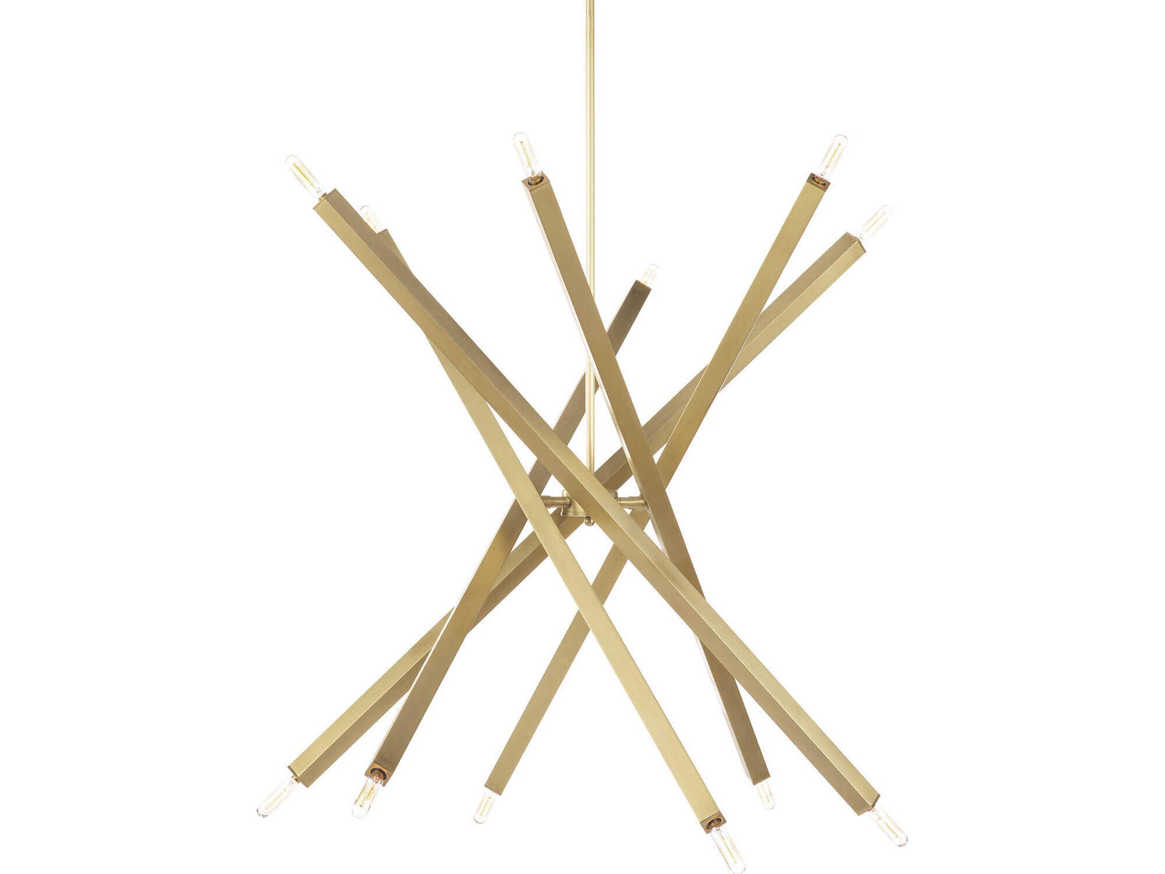 Regina Andrew Viper 12-Light Natural Brass Sputnik Chandelier