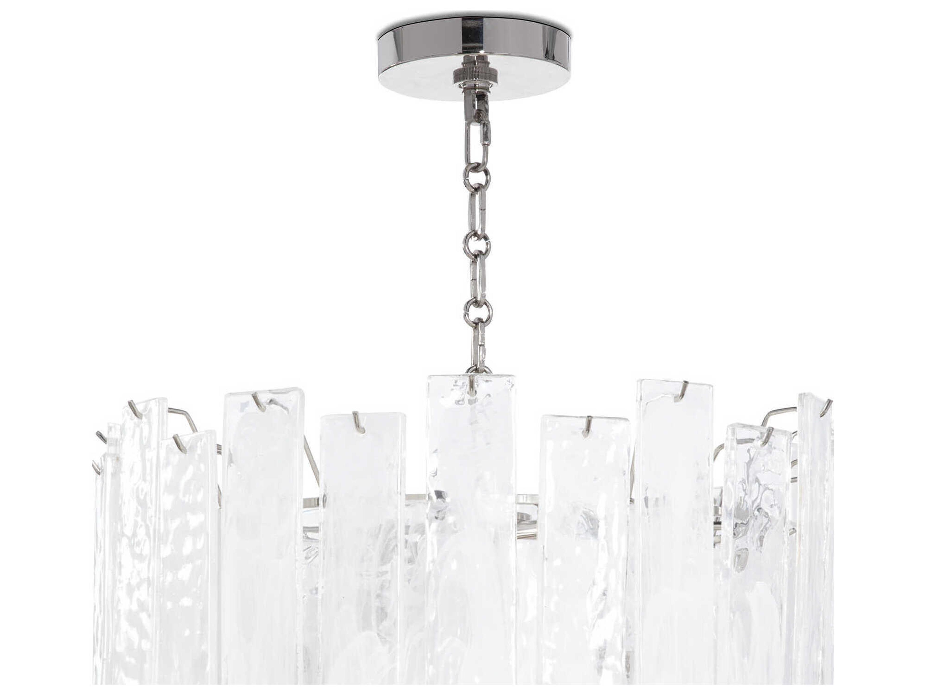 Regina Andrew Glacier 8-Light Clear Nickel Glass Pendant
