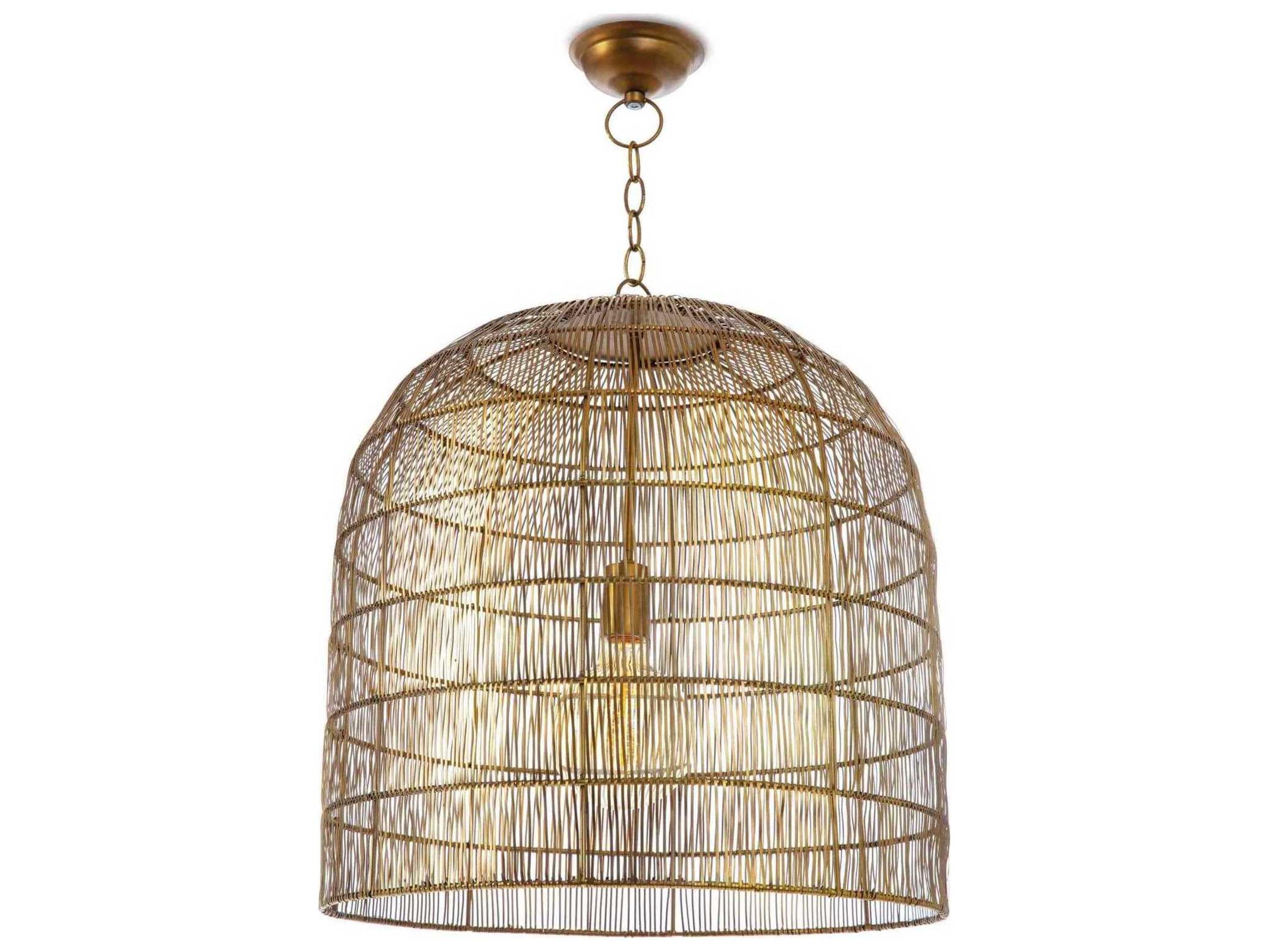 Fresco Pendant Light in Brass Woven Metal