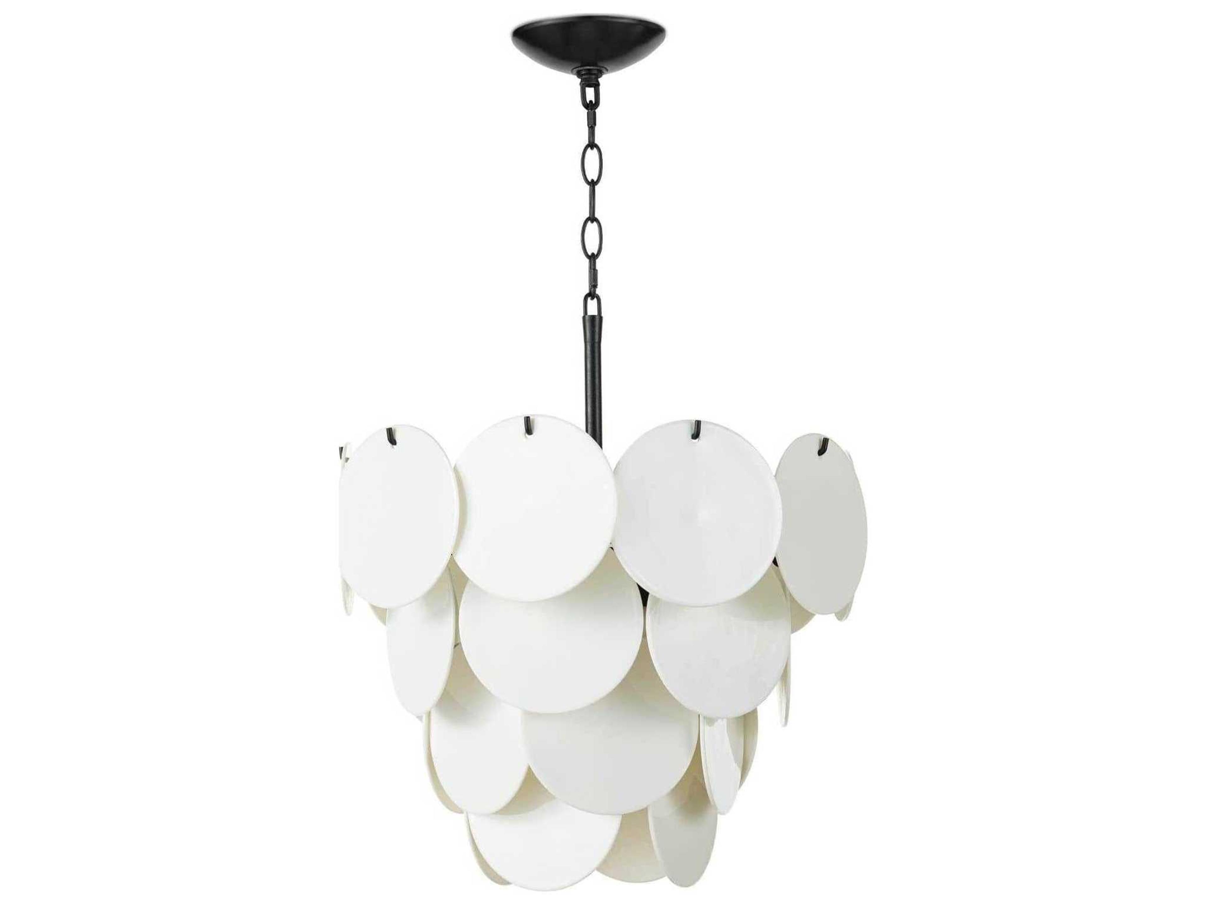 4-Light White Glass Pendant