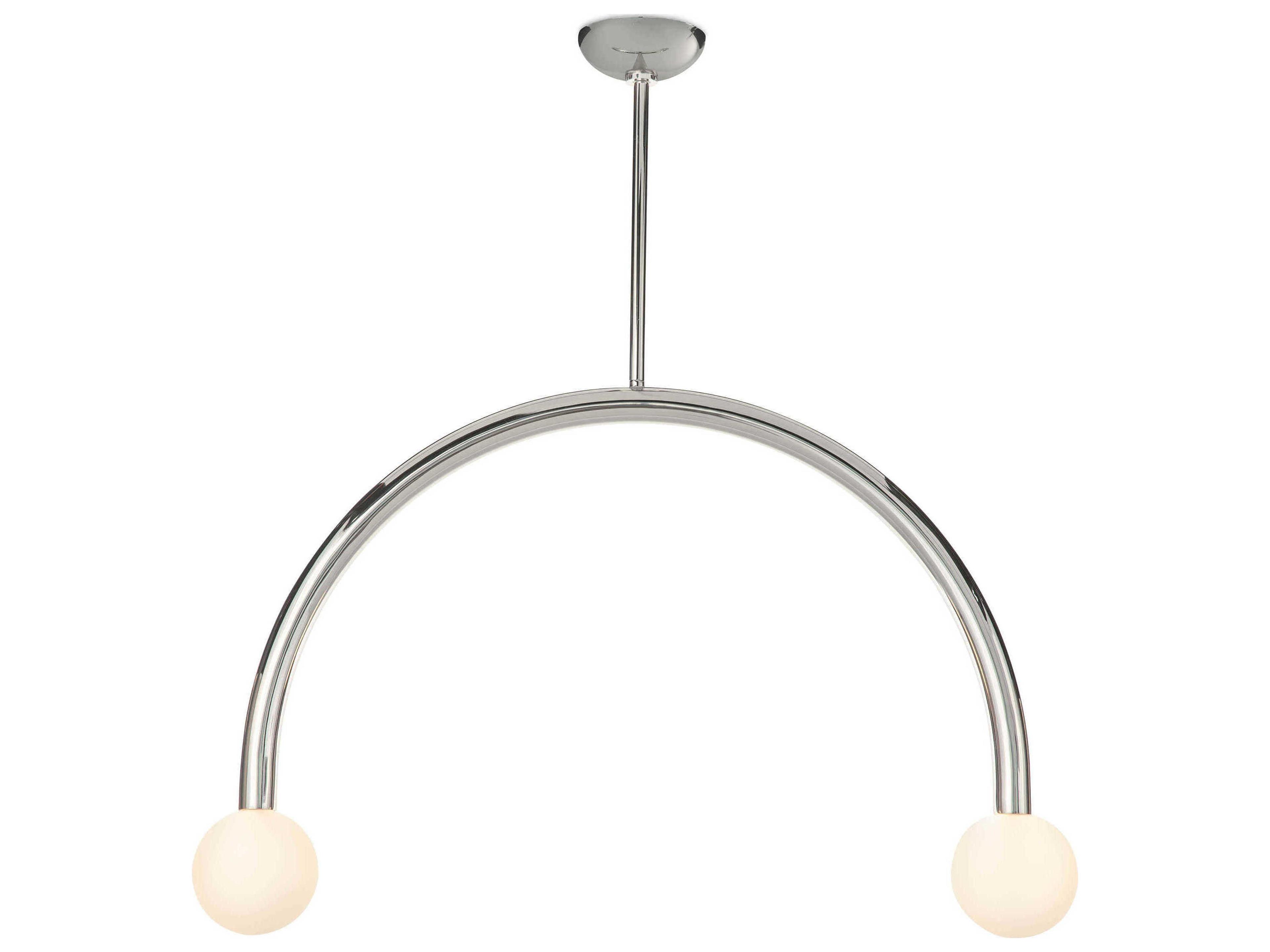 Happy 2-Light Polished Nickel Glass LED Globe Pendant