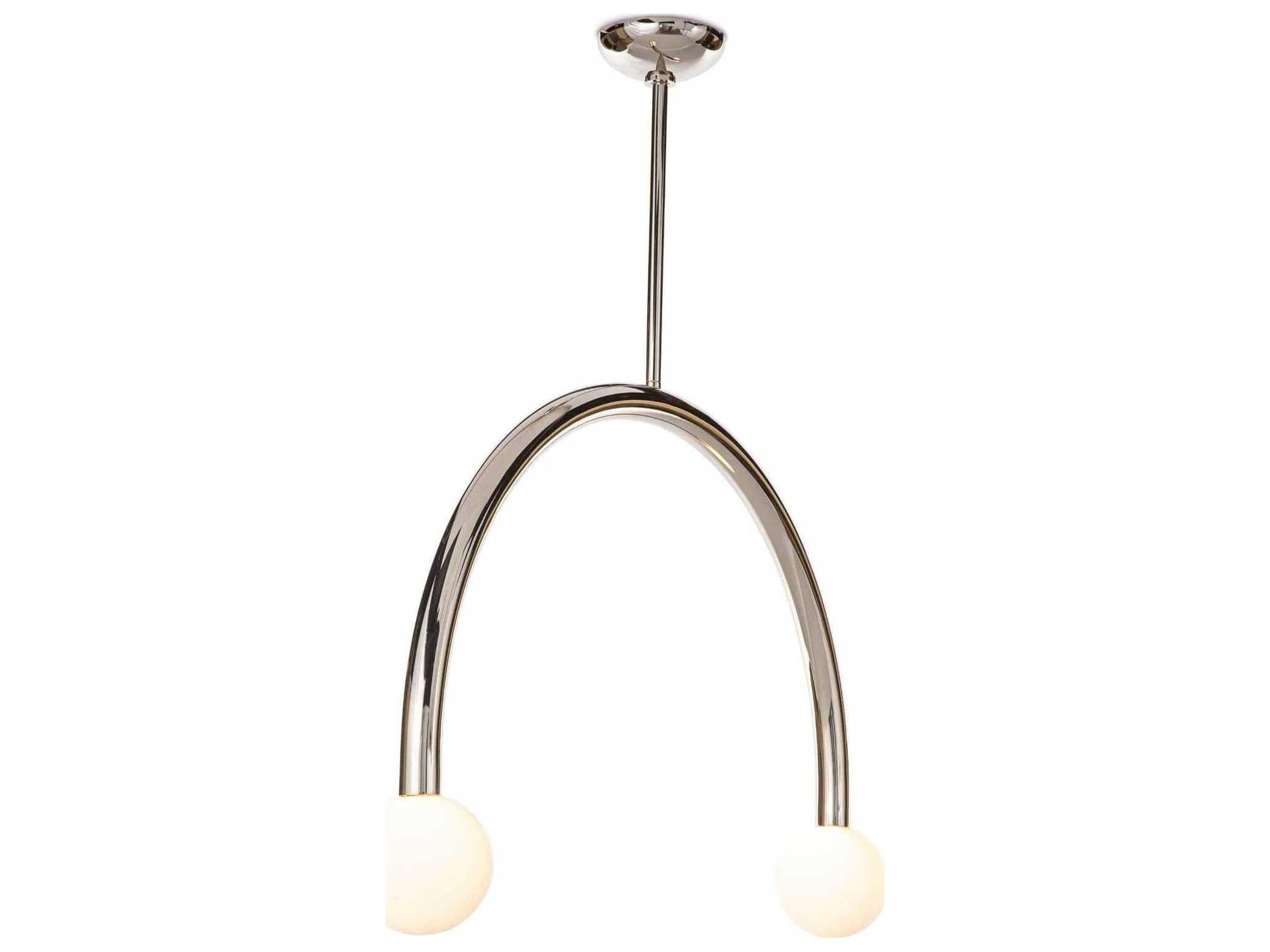 Regina Andrew Happy 2-Light Polished Nickel Glass LED Globe Pendant