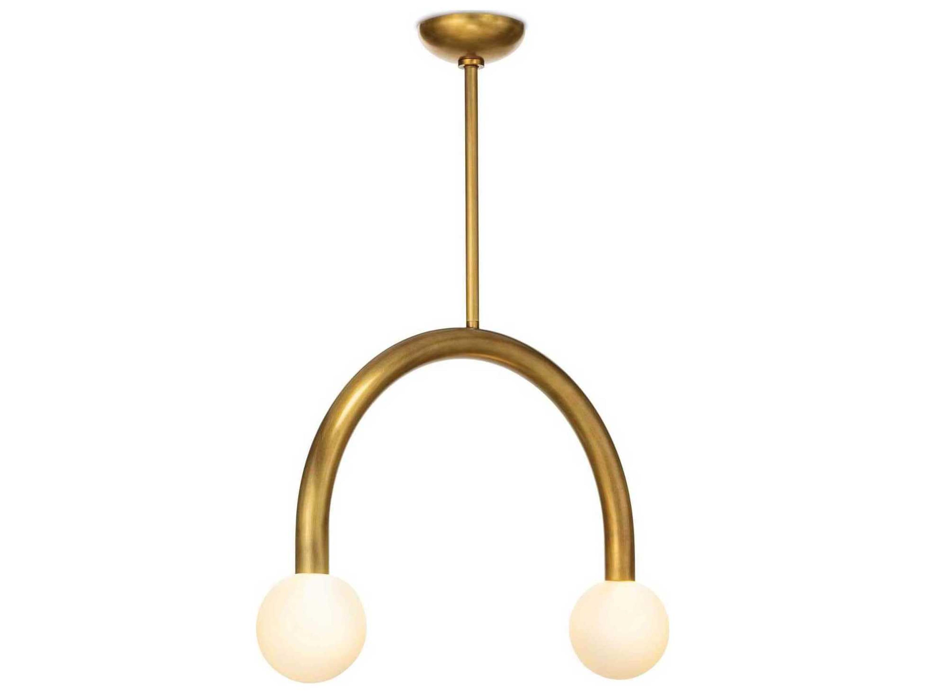 Regina Andrew Happy 2-Light Natural Brass Glass LED Globe Pendant