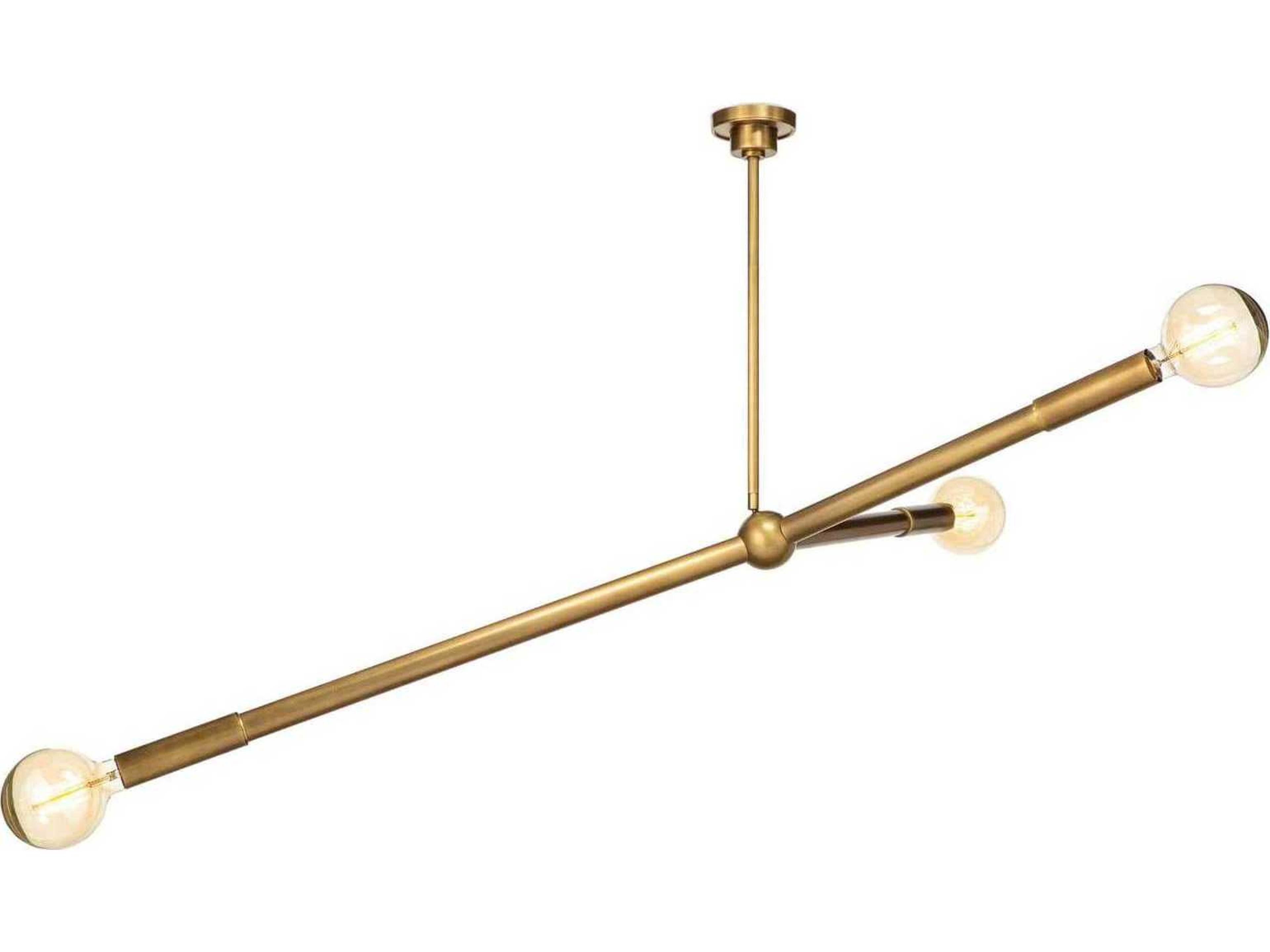 Talon Chandelier Natural Brass Modern Linear