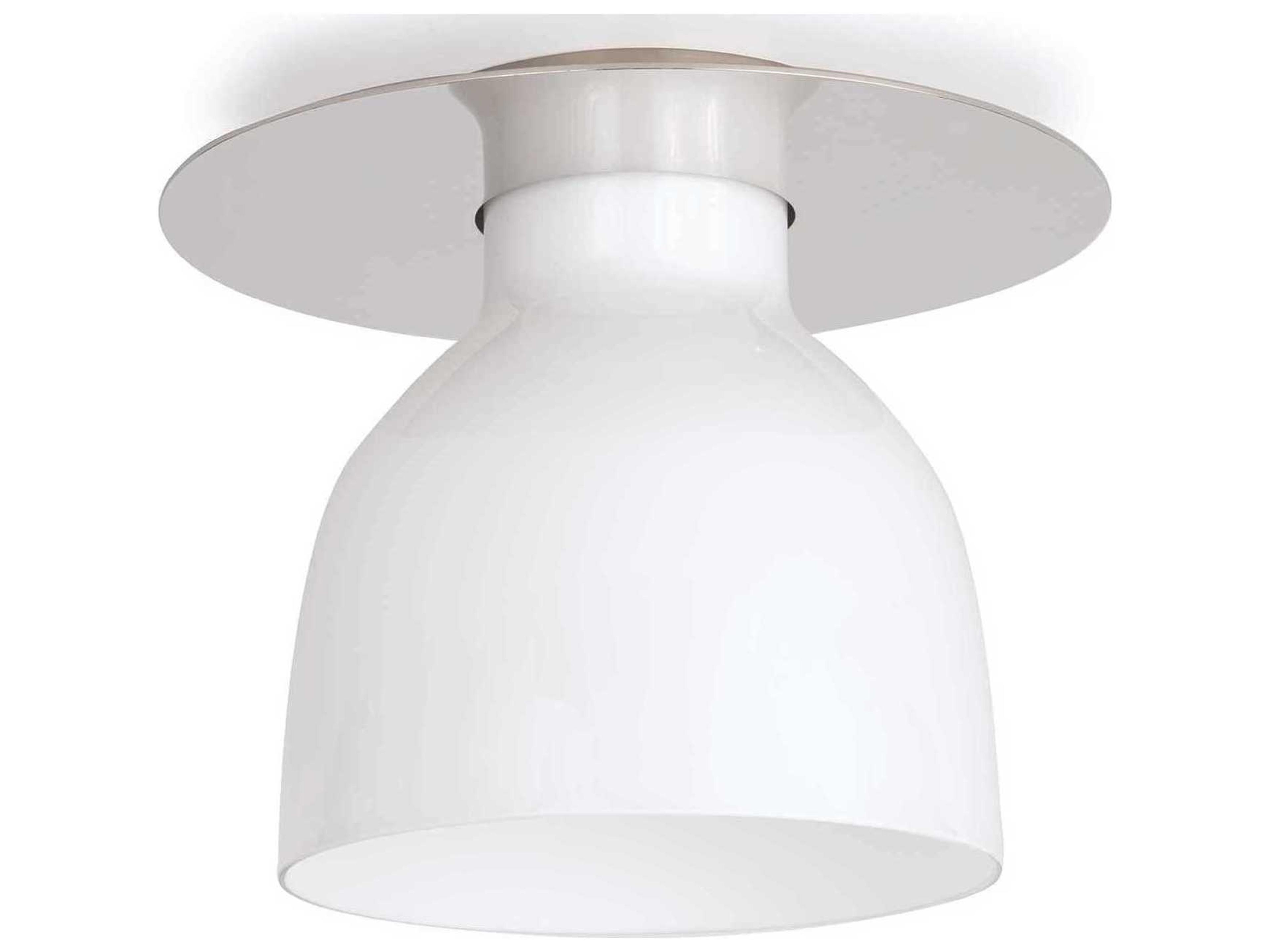 Mixer 1-Light White Glass Bell Flush Mount