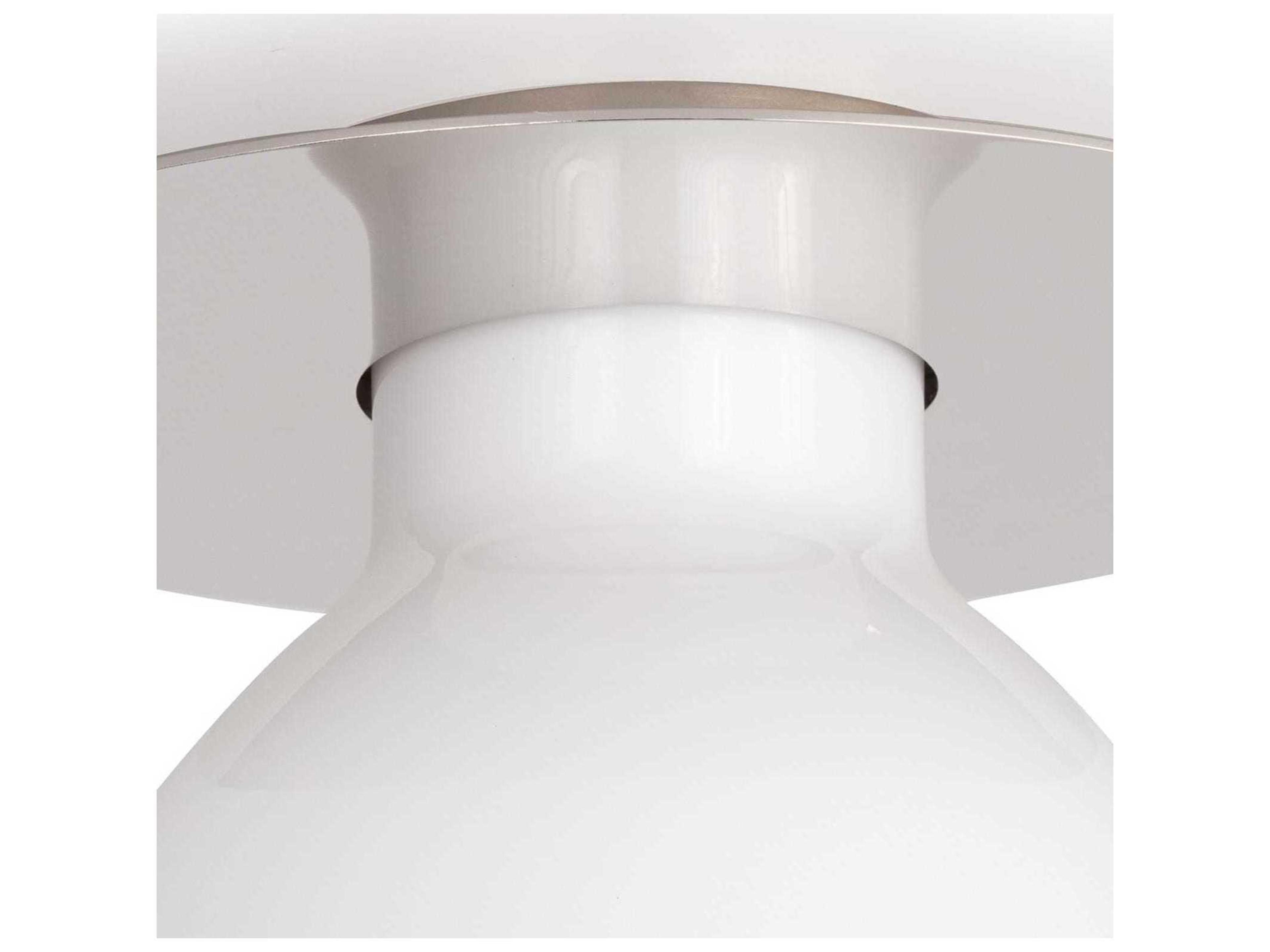 Regina Andrew Mixer 1-Light White Glass Bell Flush Mount