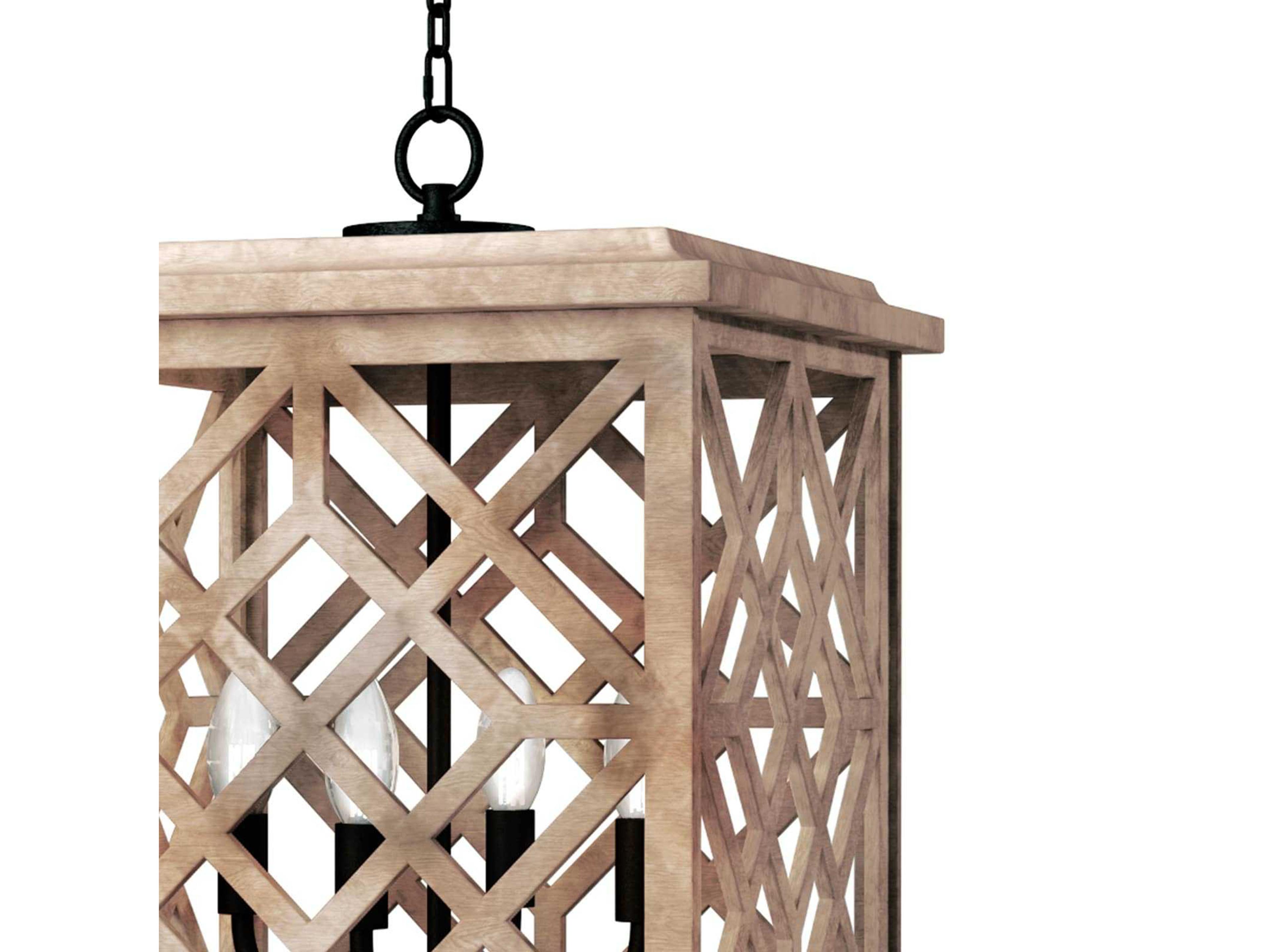 Regina Andrew Chatham 4-Light Natural Brown Candelabra Lantern Chandelier