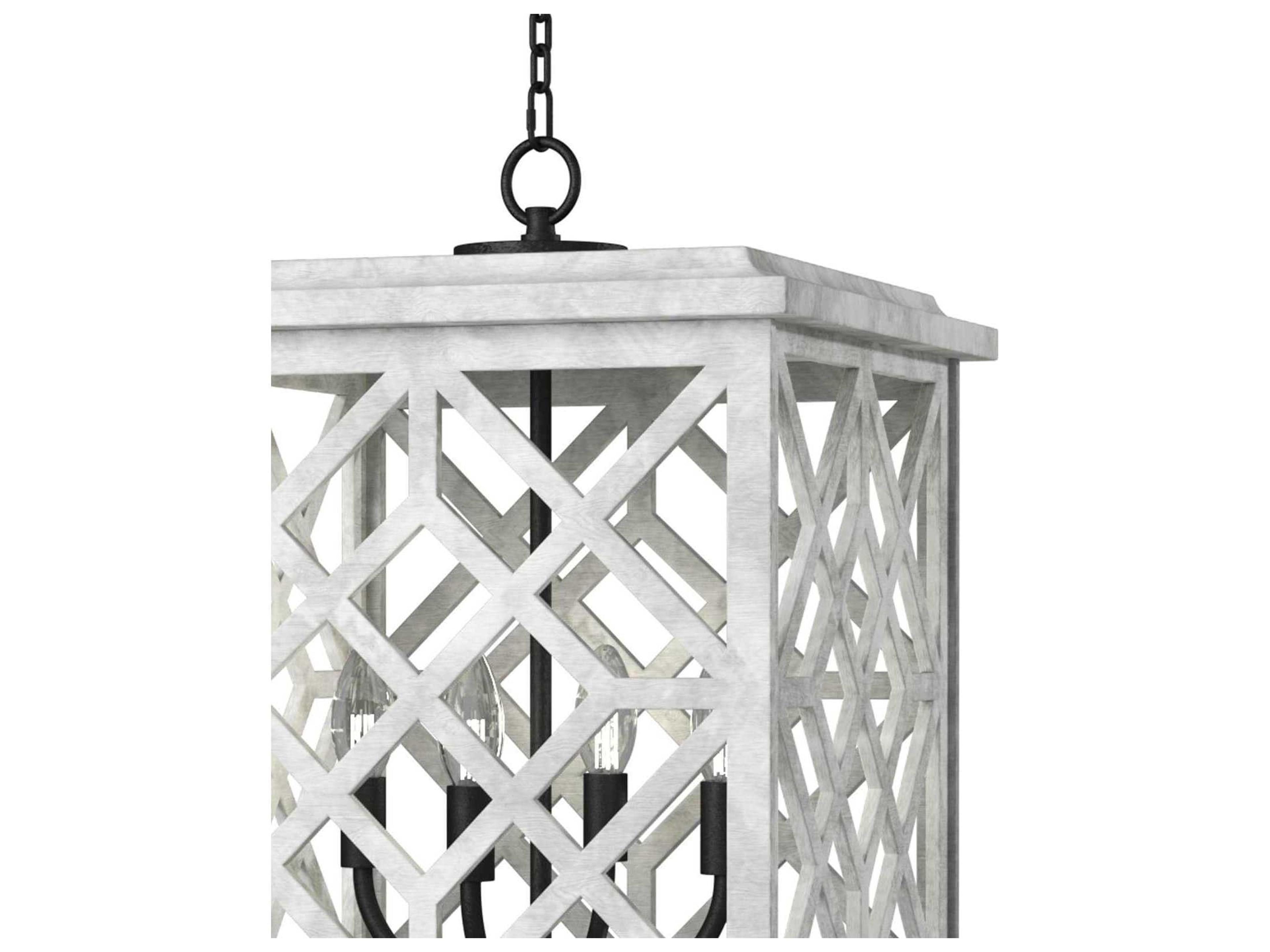 Regina Andrew 4-Light White Candelabra Lantern Chandelier