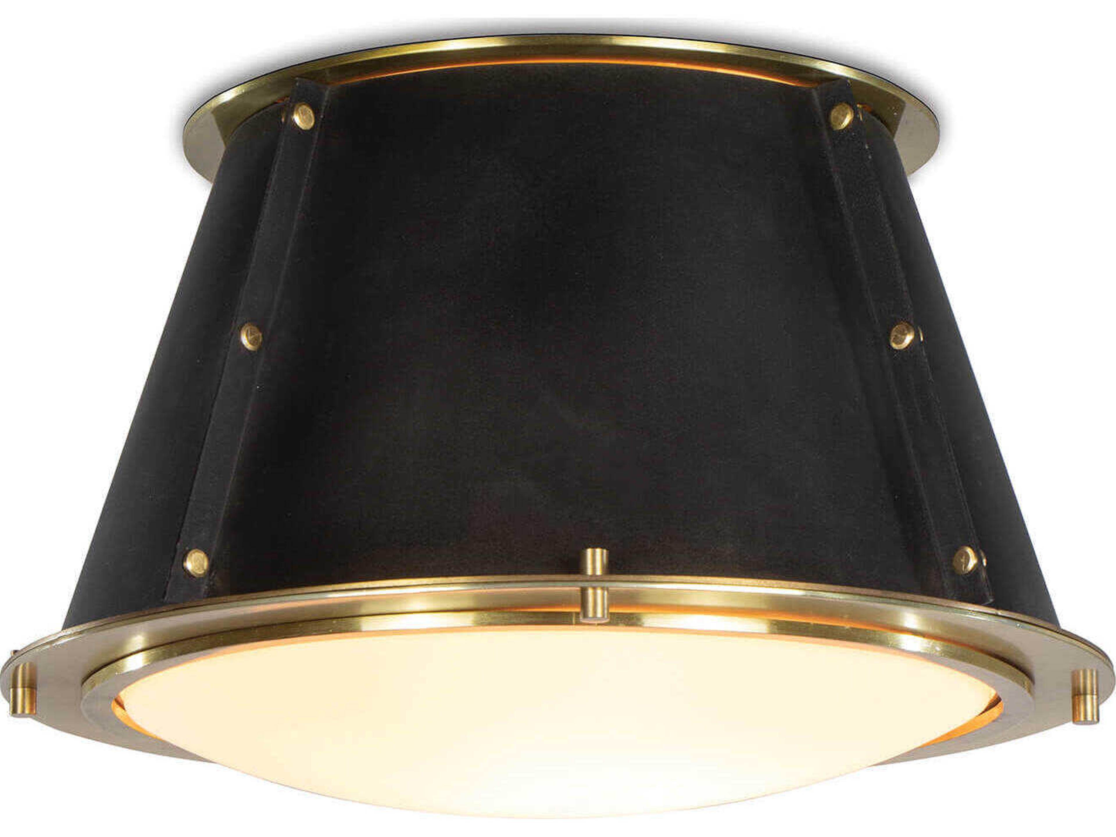 French Maid 1-Light Blackened Brass Flush Mount