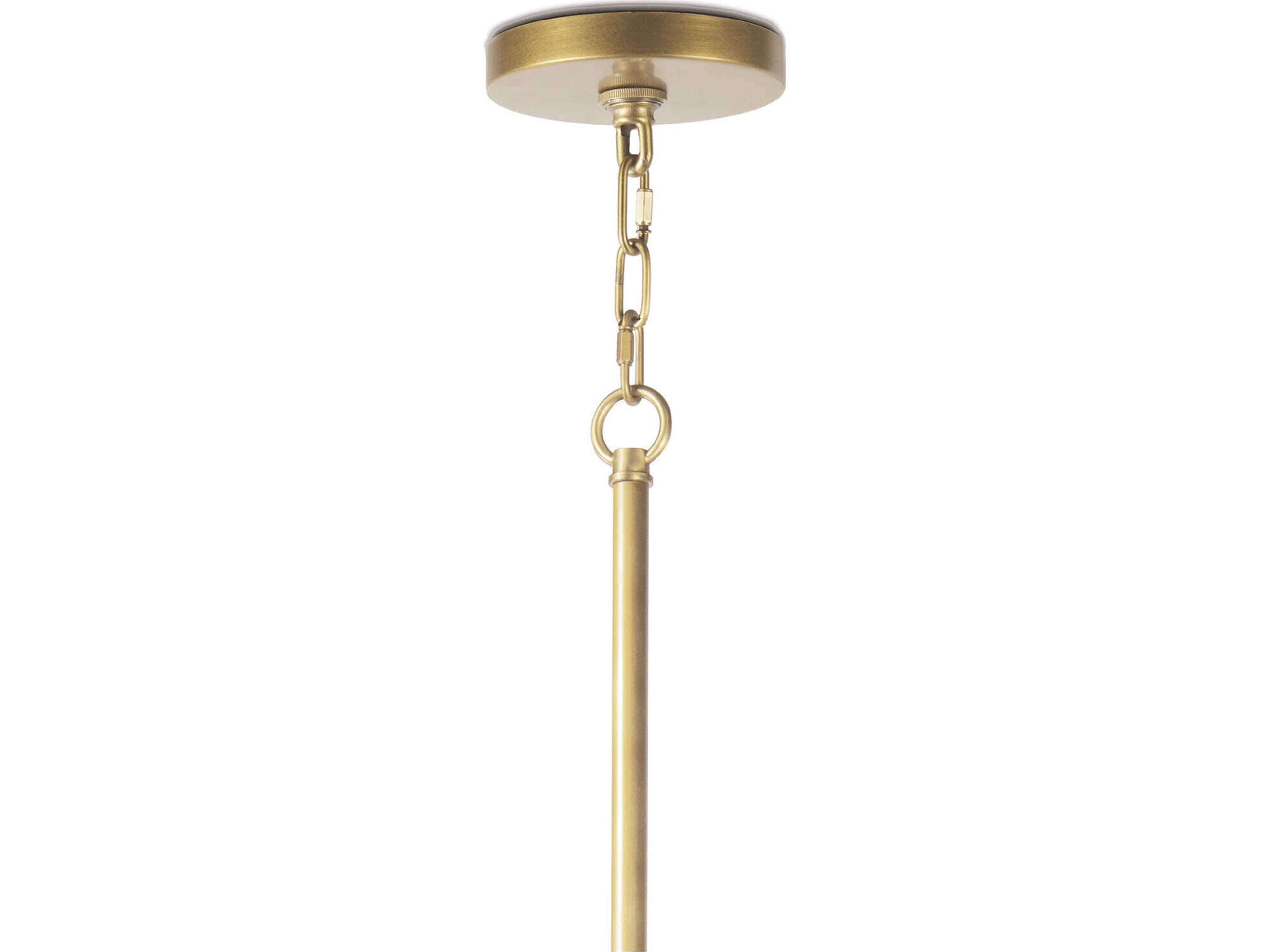 Regina Andrew Montreux 1-Light Natural Brass Glass Globe Round Pendant