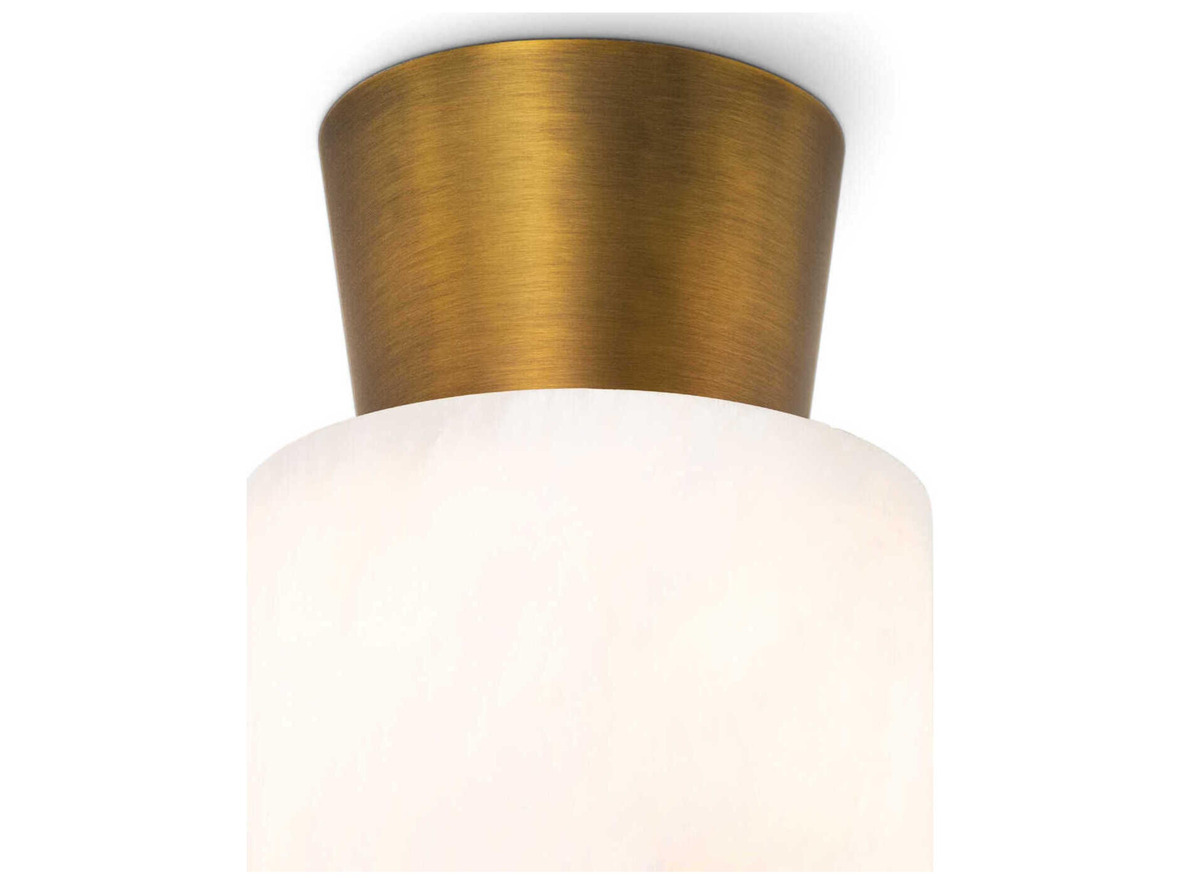 Regina Andrew 1-Light Natural Stone Brass Cylinder Flush Mount